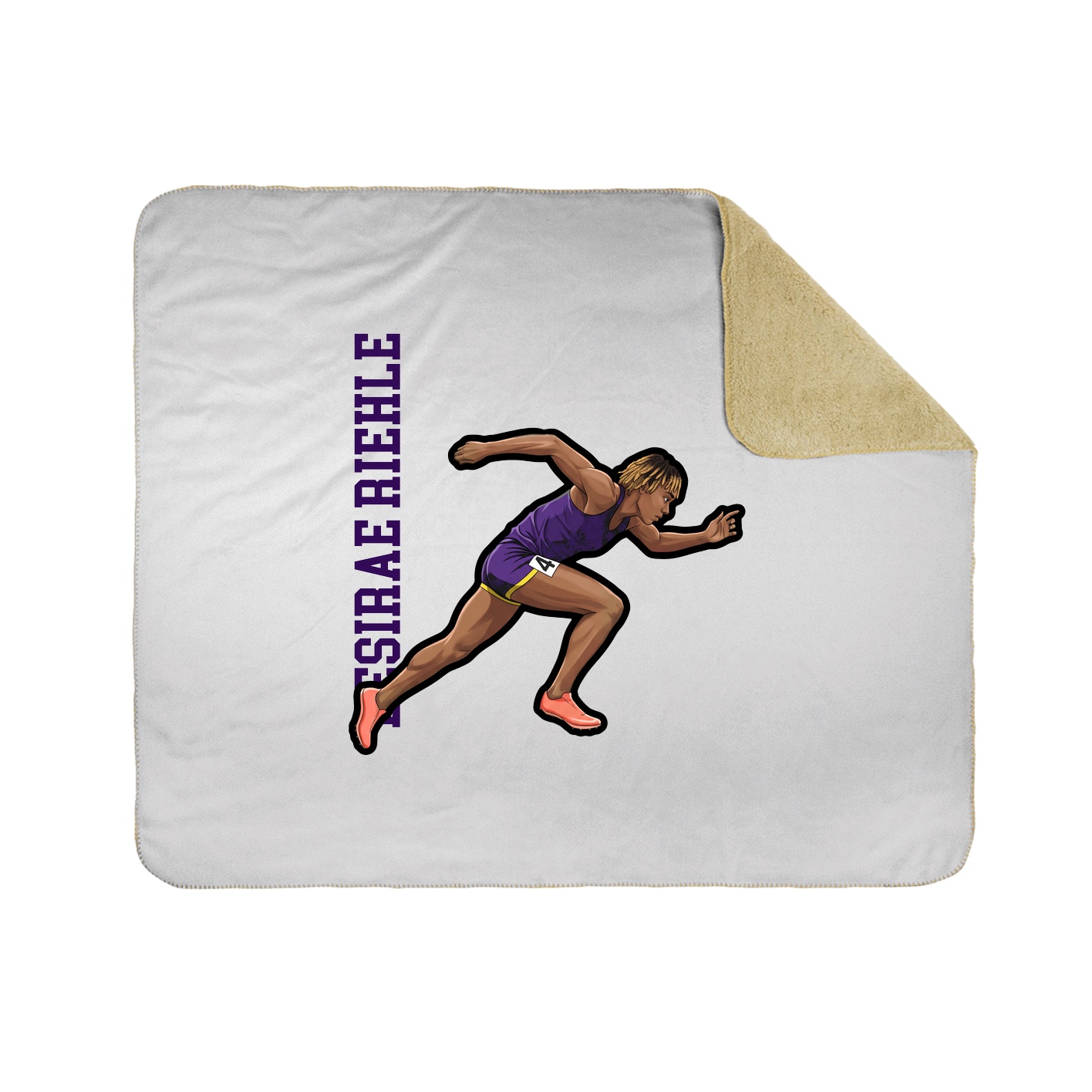 Throw Blanket — Name Vertical in White