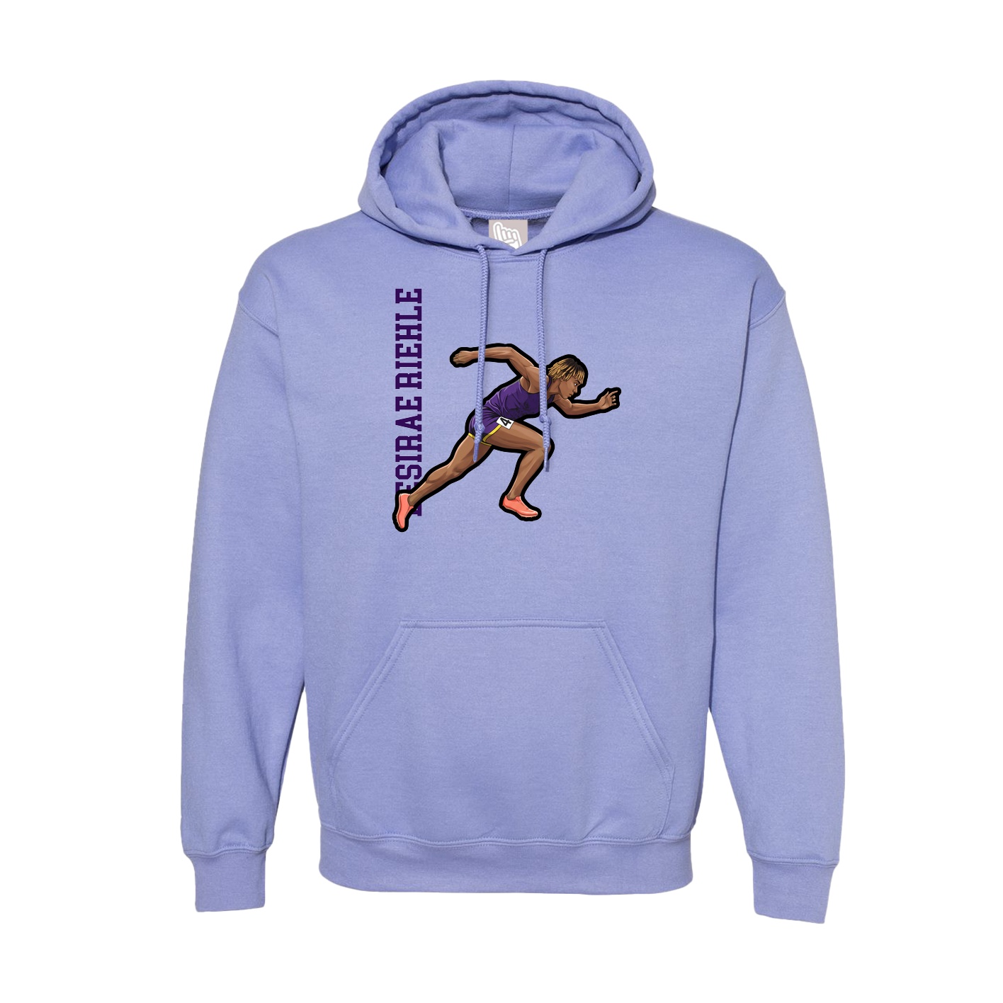 Hoodie — Name Vertical in Purple