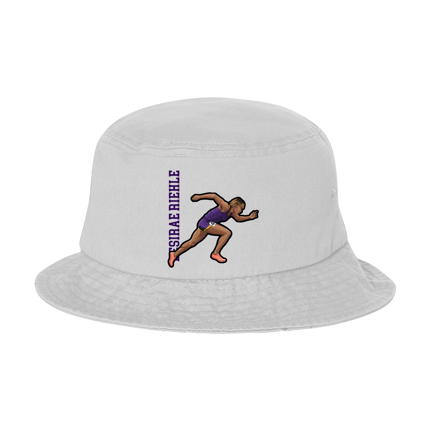 Bucket Cap — Name Vertical in White