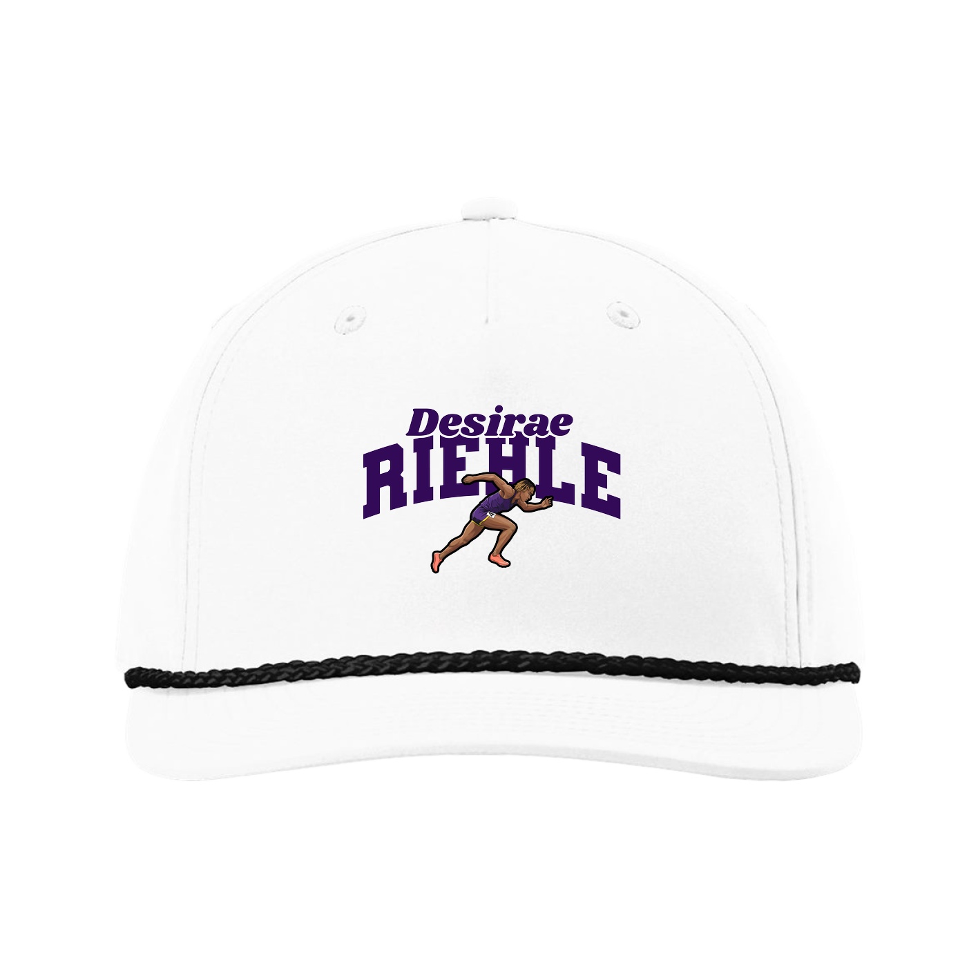 Five-Panel Classic Rope Cap — Signature Arch in White