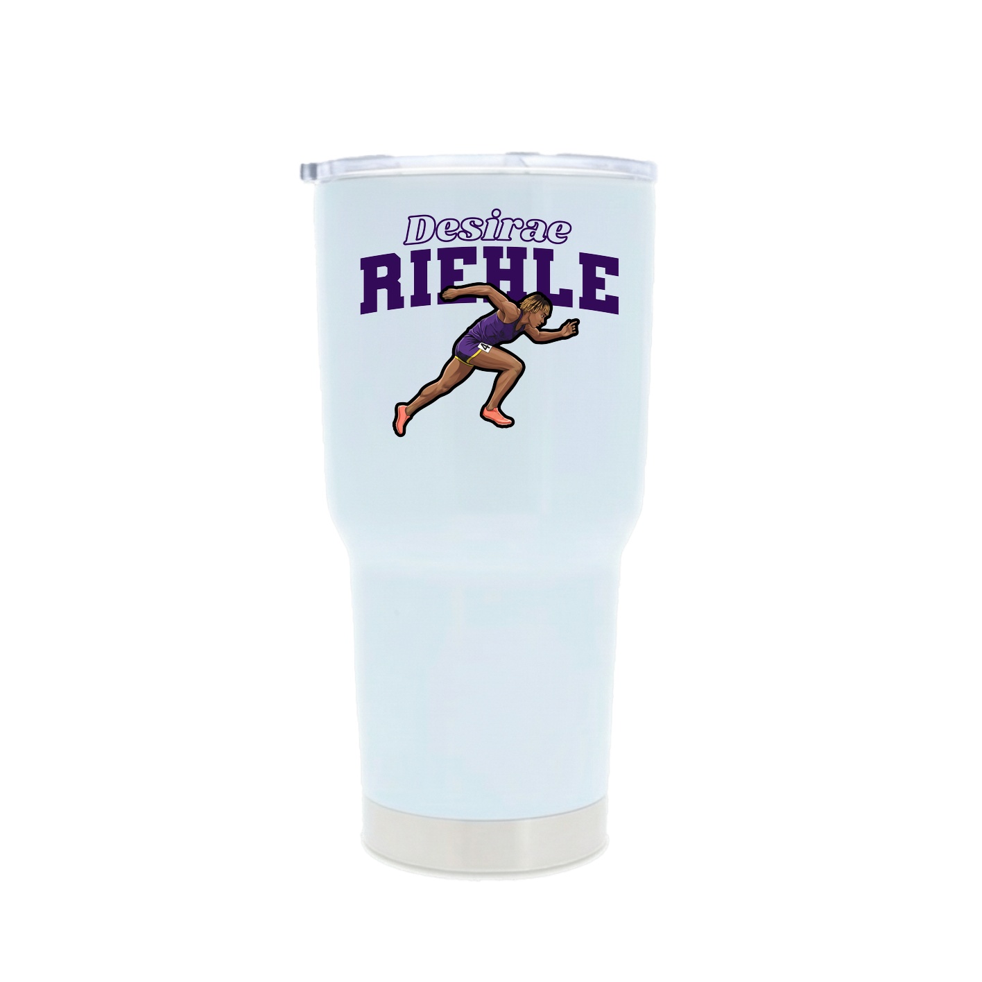 30oz Stainless Steel Tumbler — Name Arch in White
