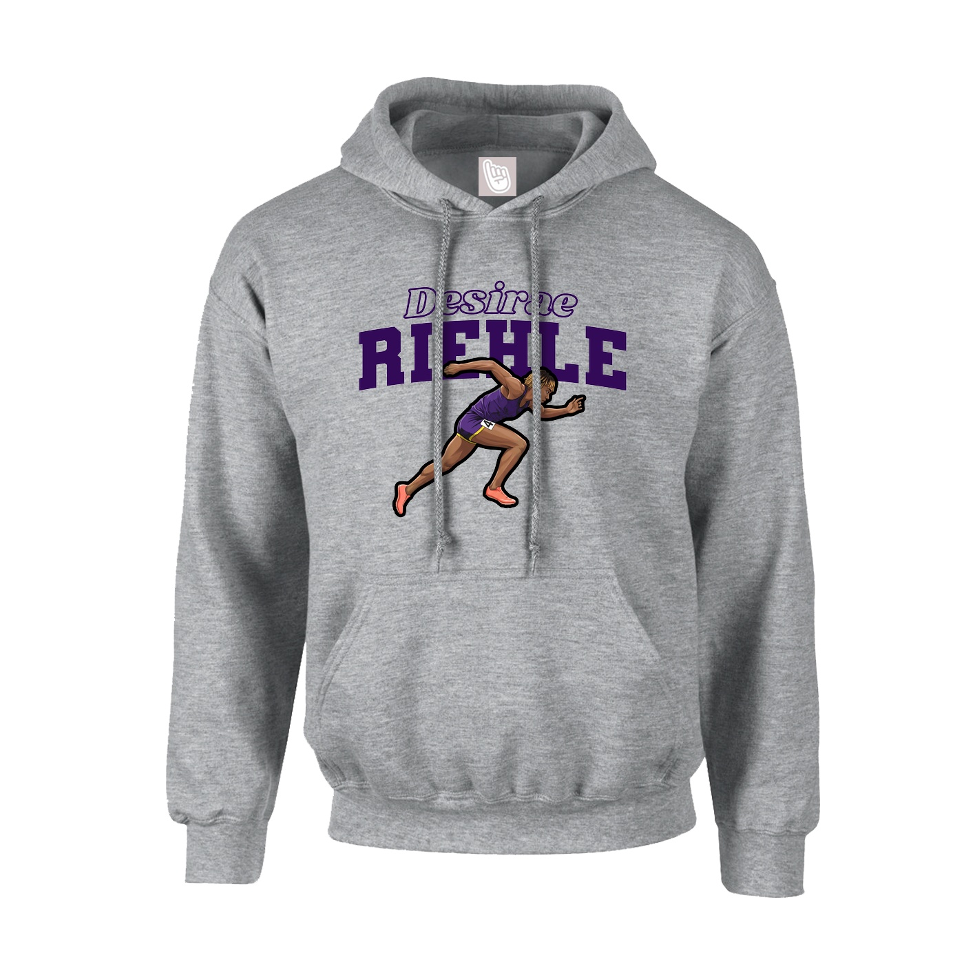 Youth Hoodie — Name Arch in Grey