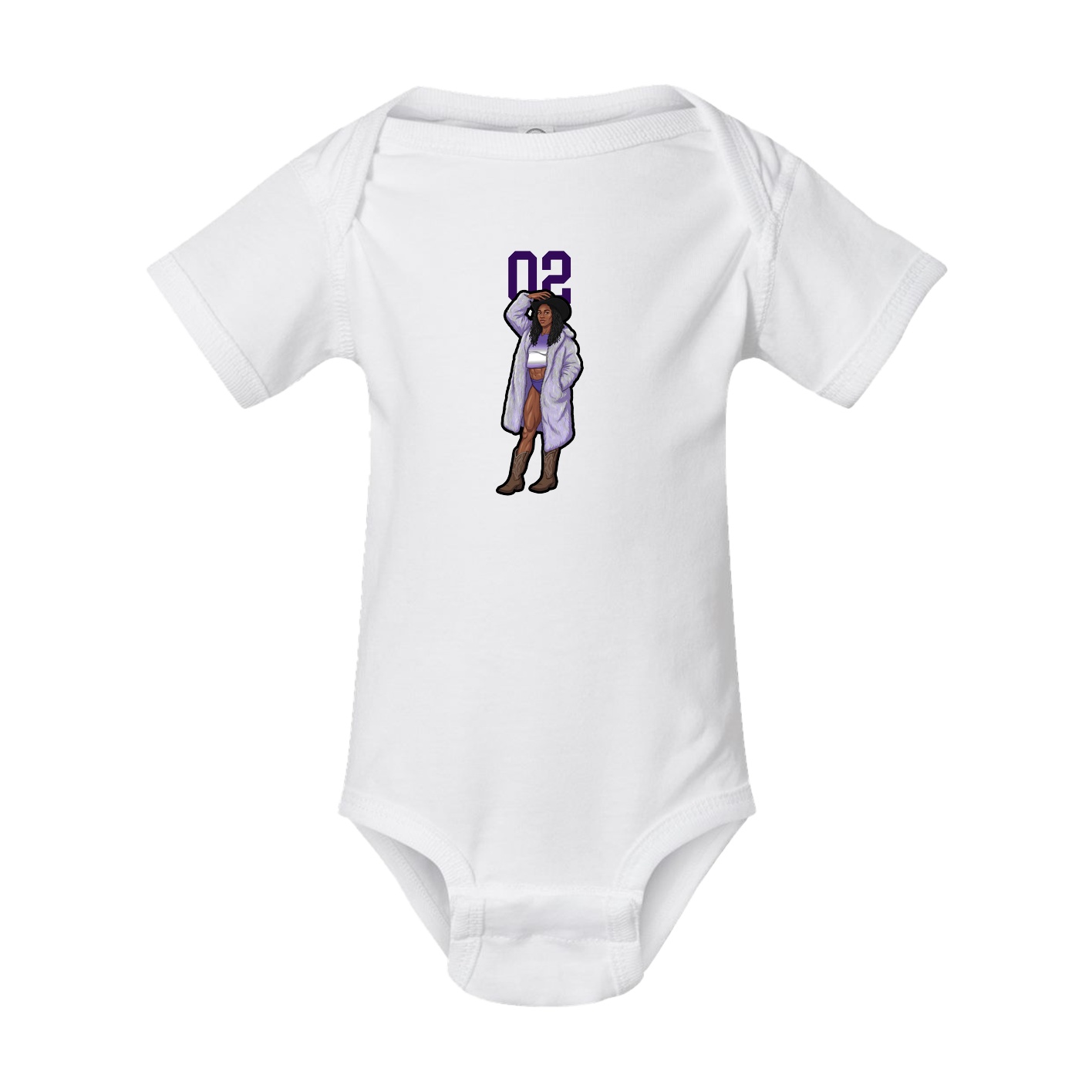 Baby Onesie — Number Top in White