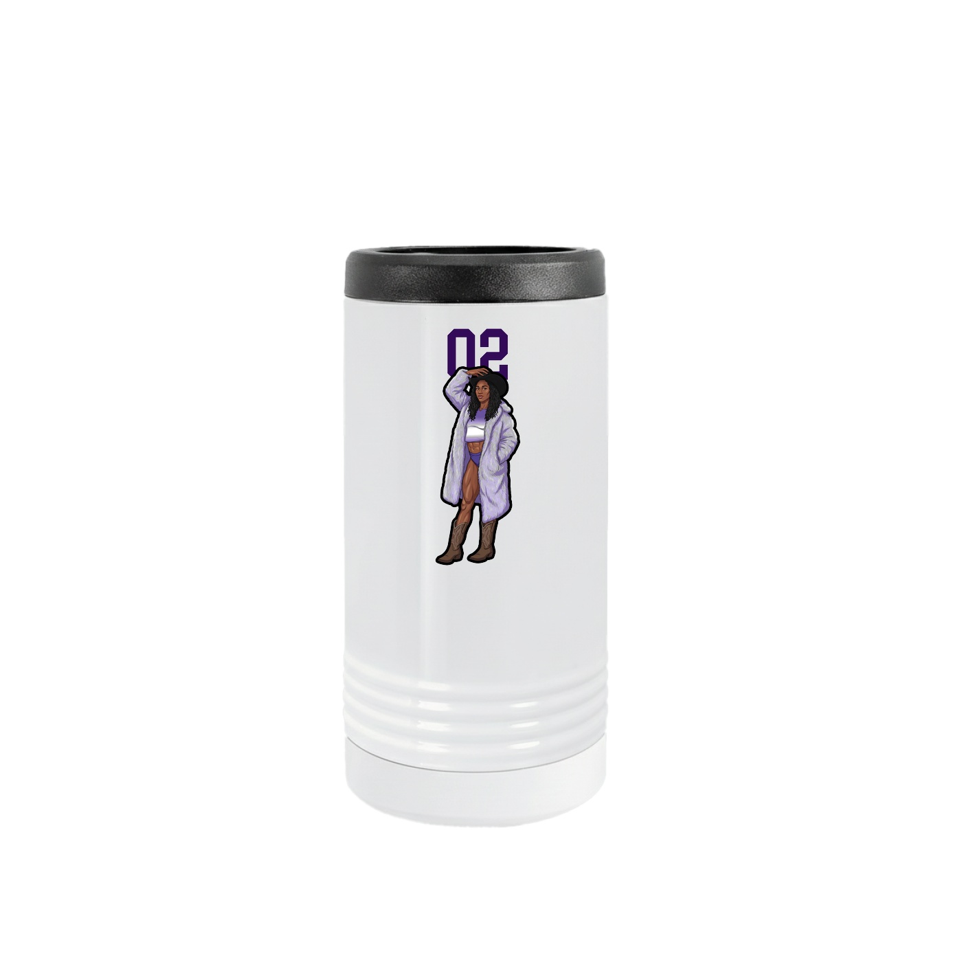 Slim Beverage Holder — Number Top in White