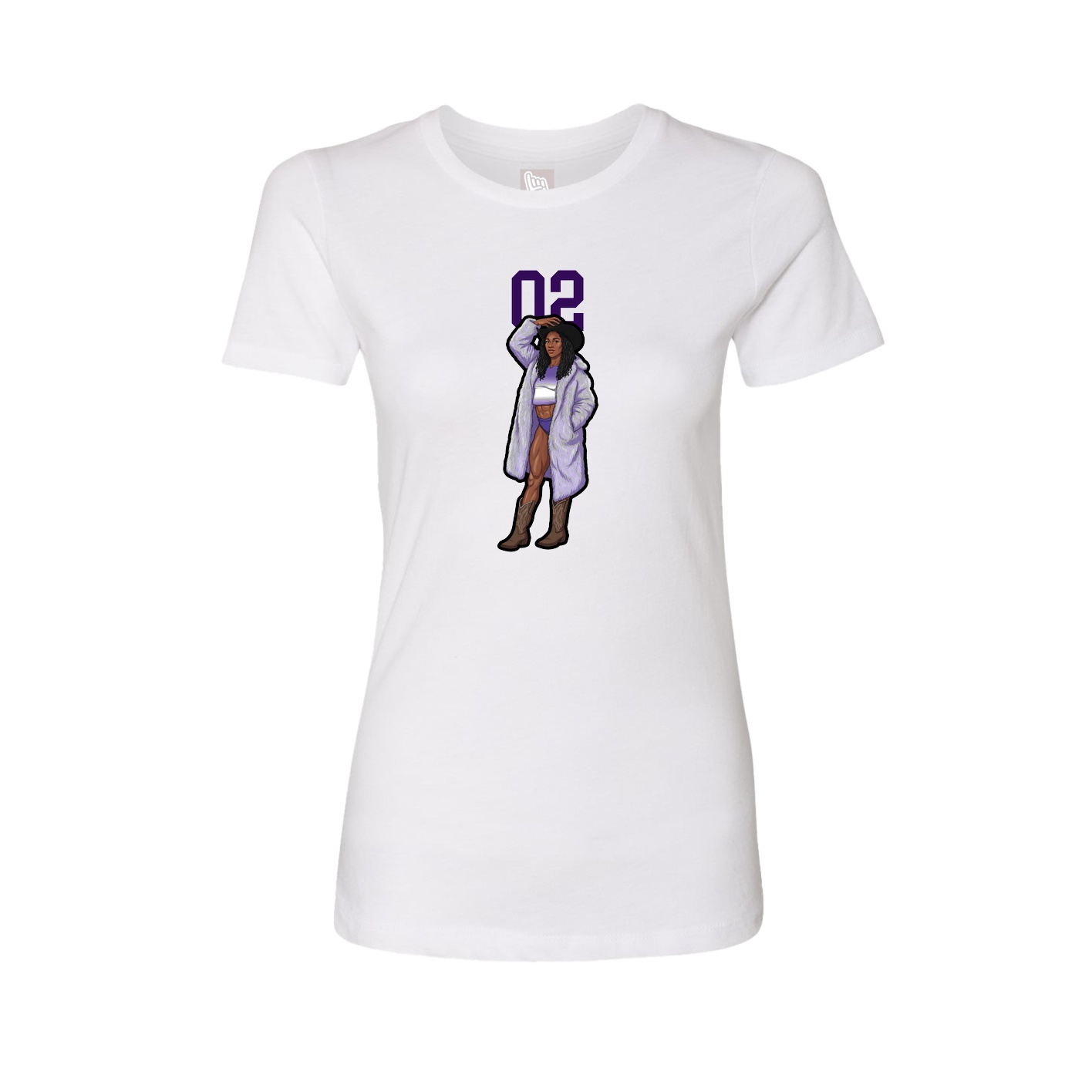 Fitted Women's Tee — Number Top in White