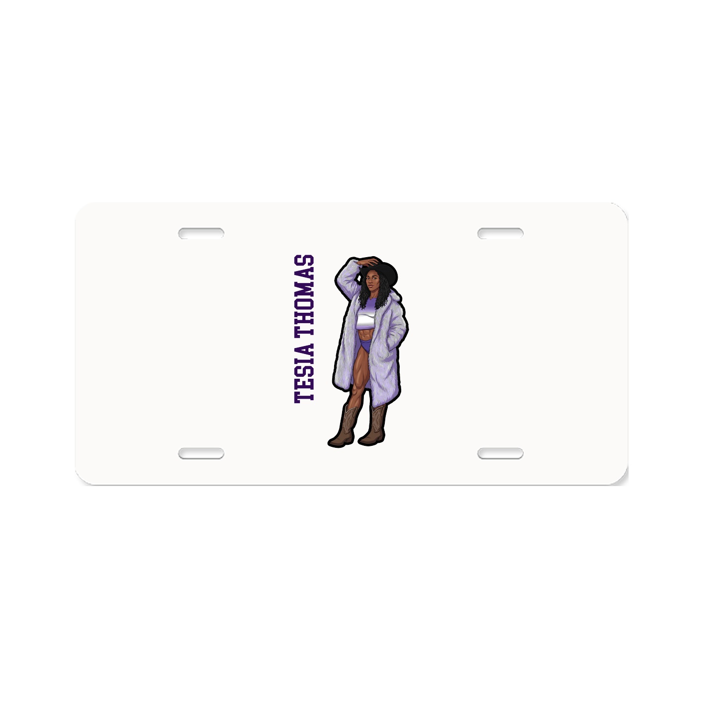 License Plate — Name Vertical in Classic