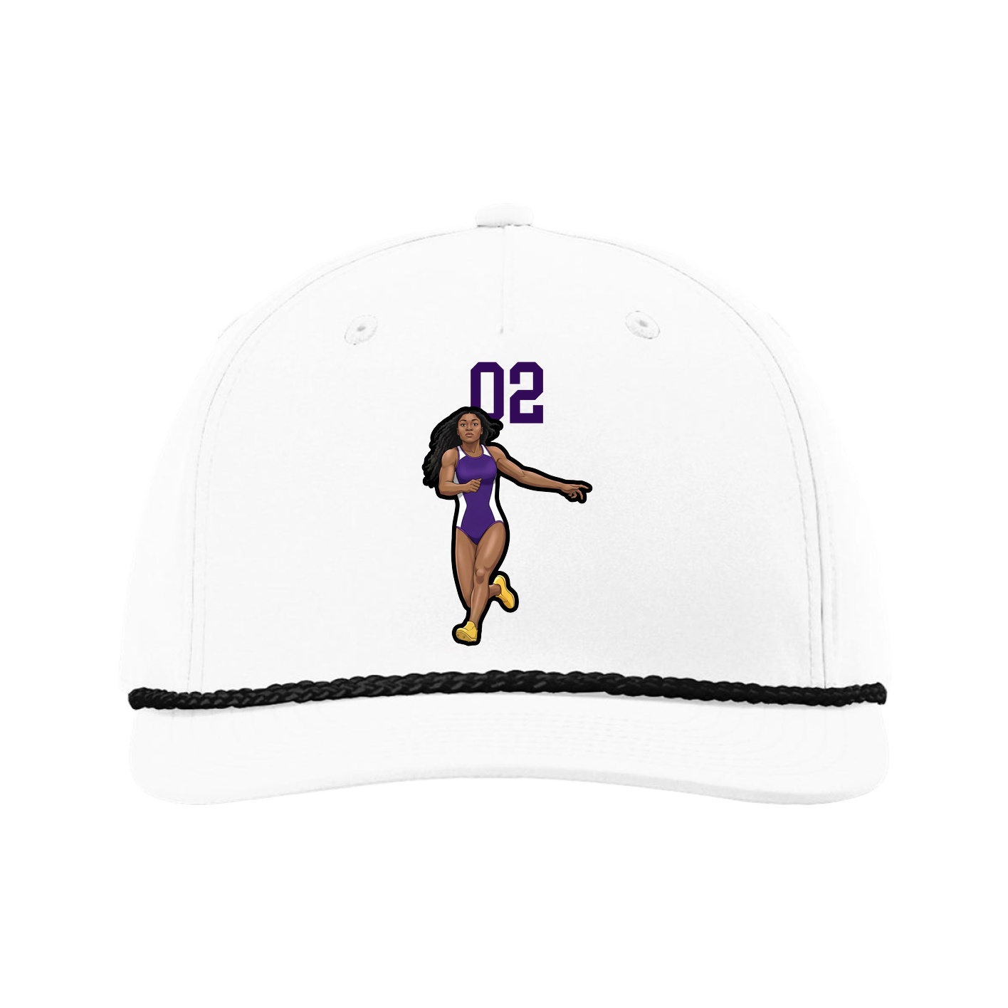 Five-Panel Classic Rope Cap — Number Top in White