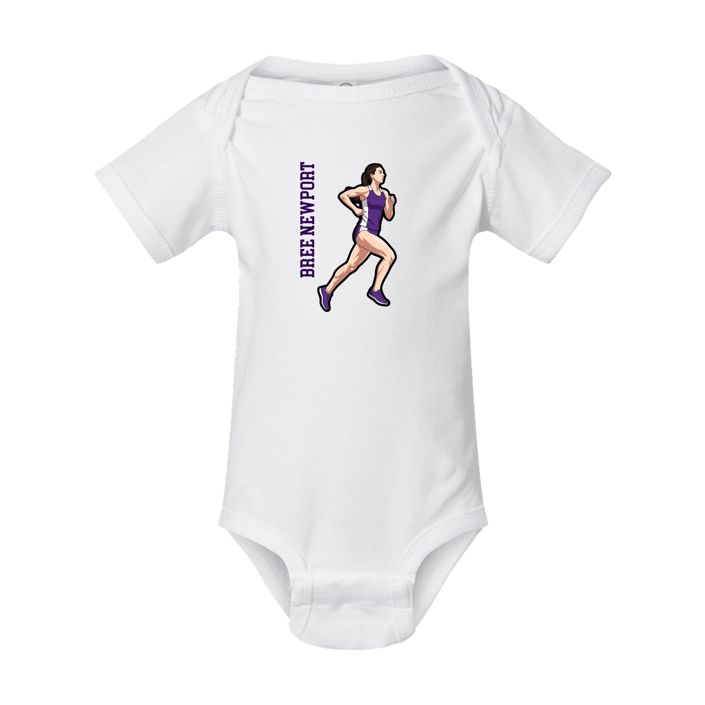 Baby Onesie — Name Vertical in White
