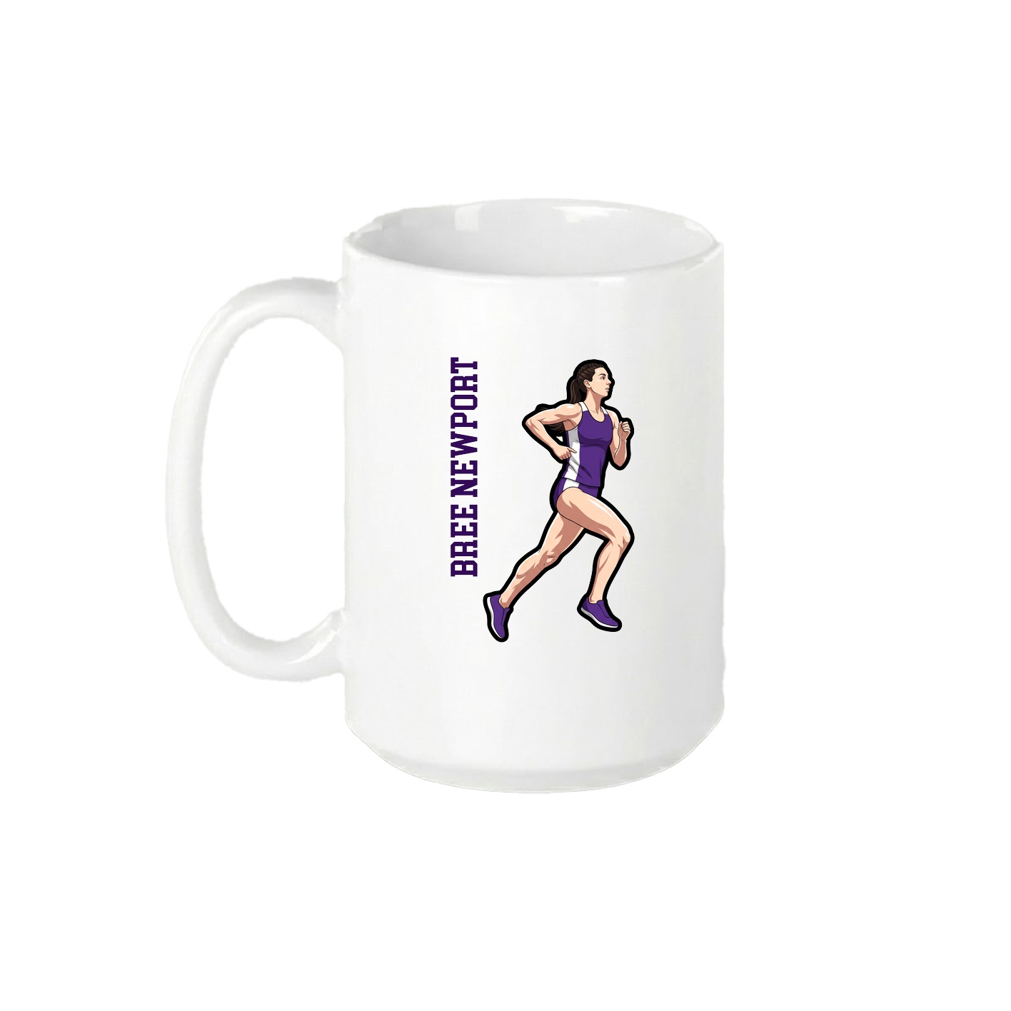 15oz Coffee Mug — Name Vertical in White