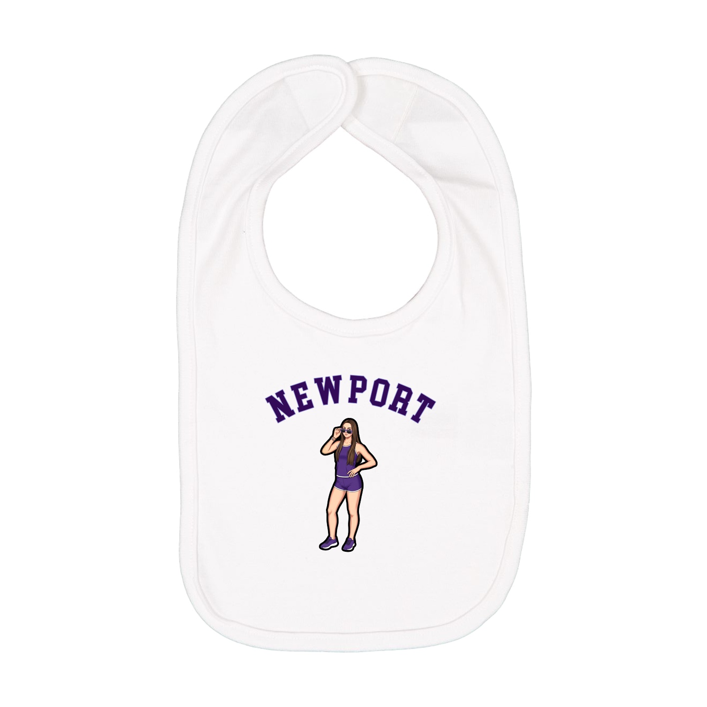 Infant Bib — Shirsey Arch in White