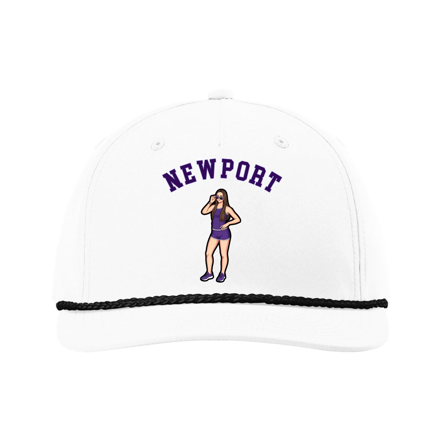 Five-Panel Classic Rope Cap — Shirsey Arch in White