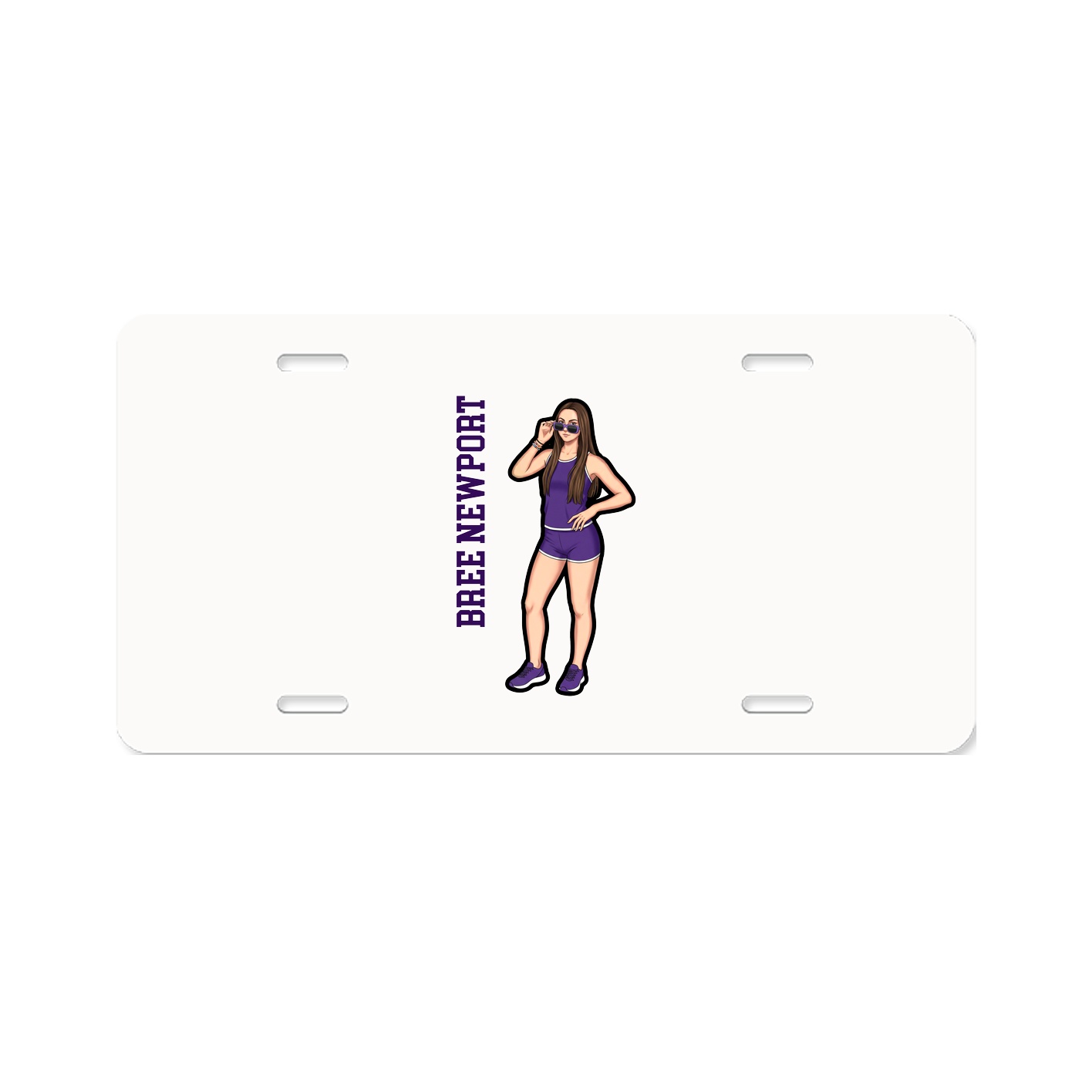 License Plate — Name Vertical in Classic