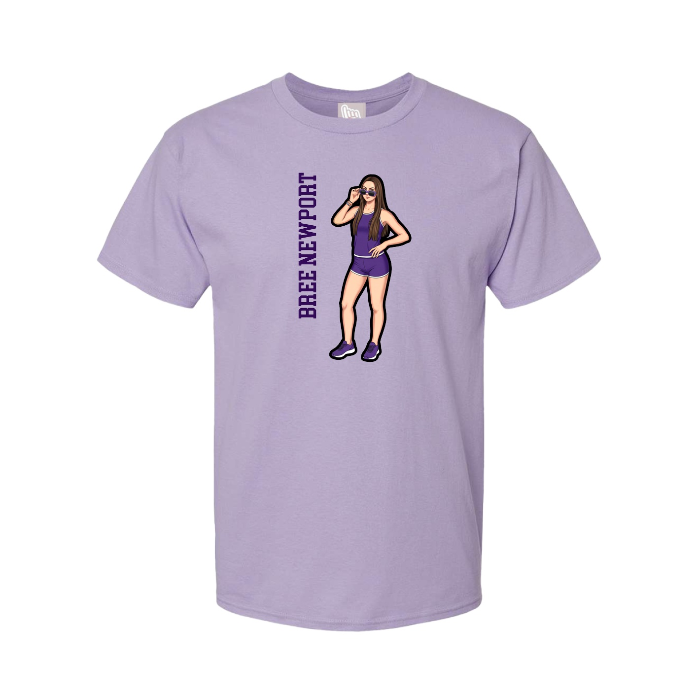 Youth Tee — Name Vertical in Purple