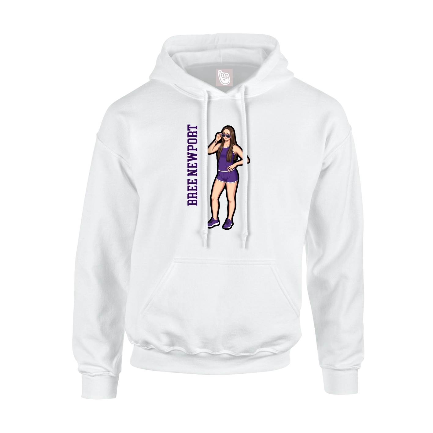 Hoodie — Name Vertical in White