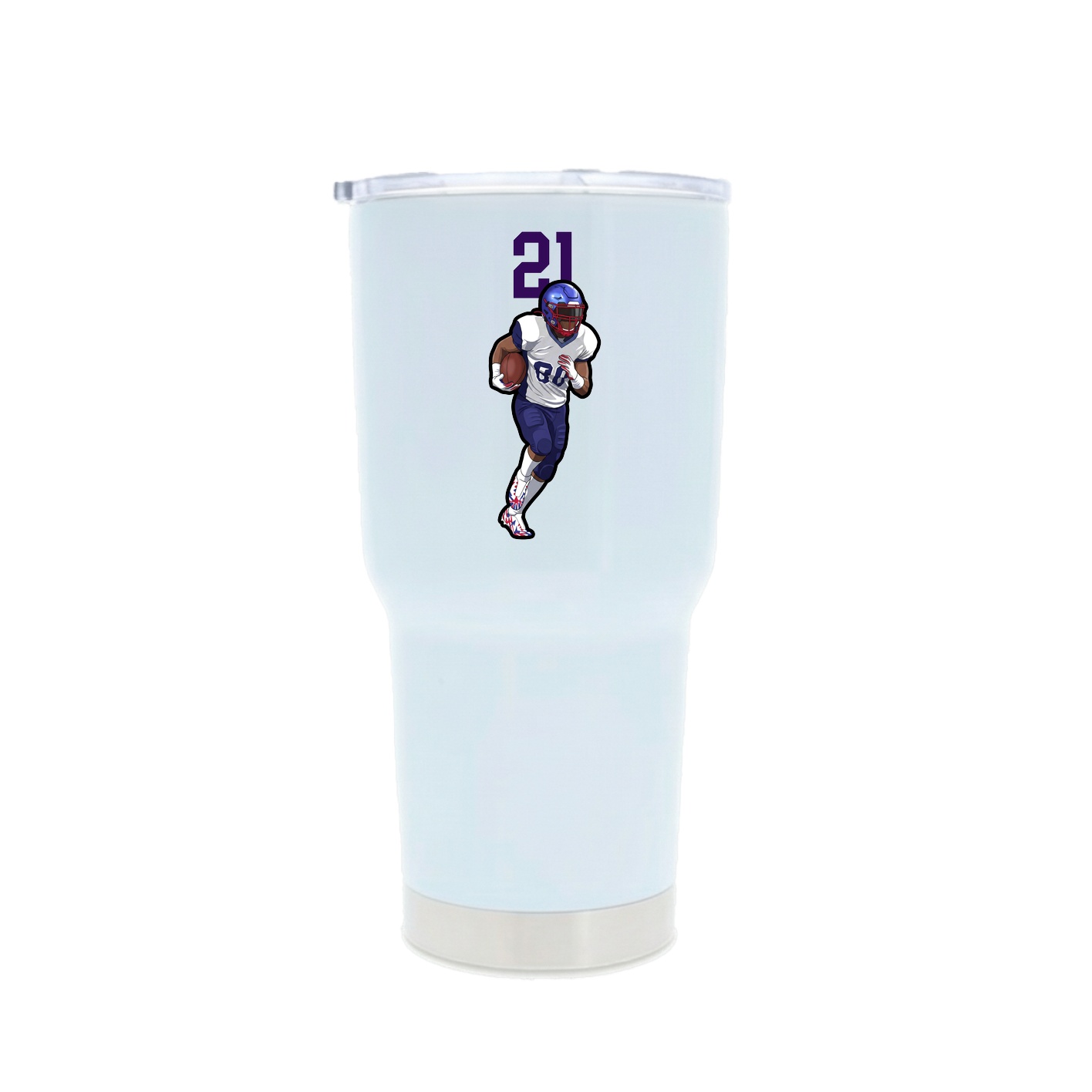 30oz Stainless Steel Tumbler — Number Top in White