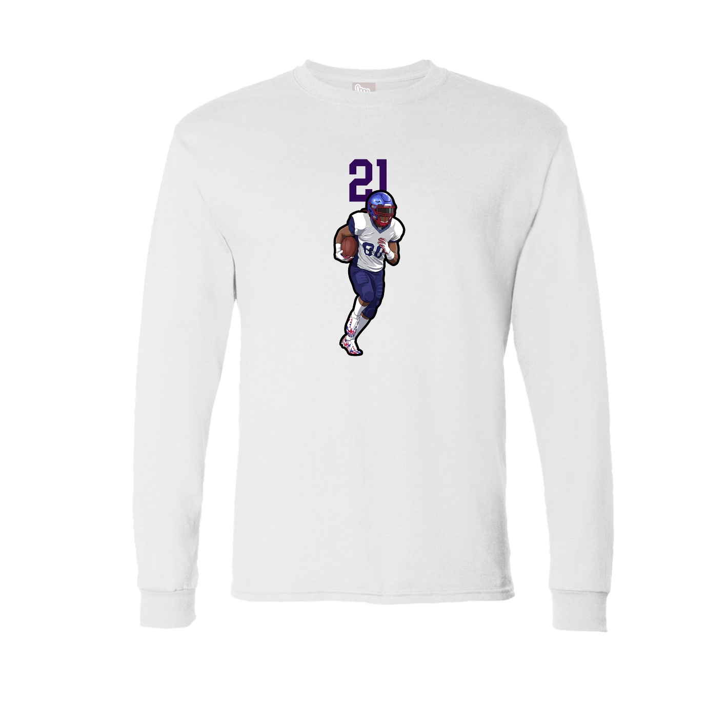 Long Sleeve Tee — Number Top in White