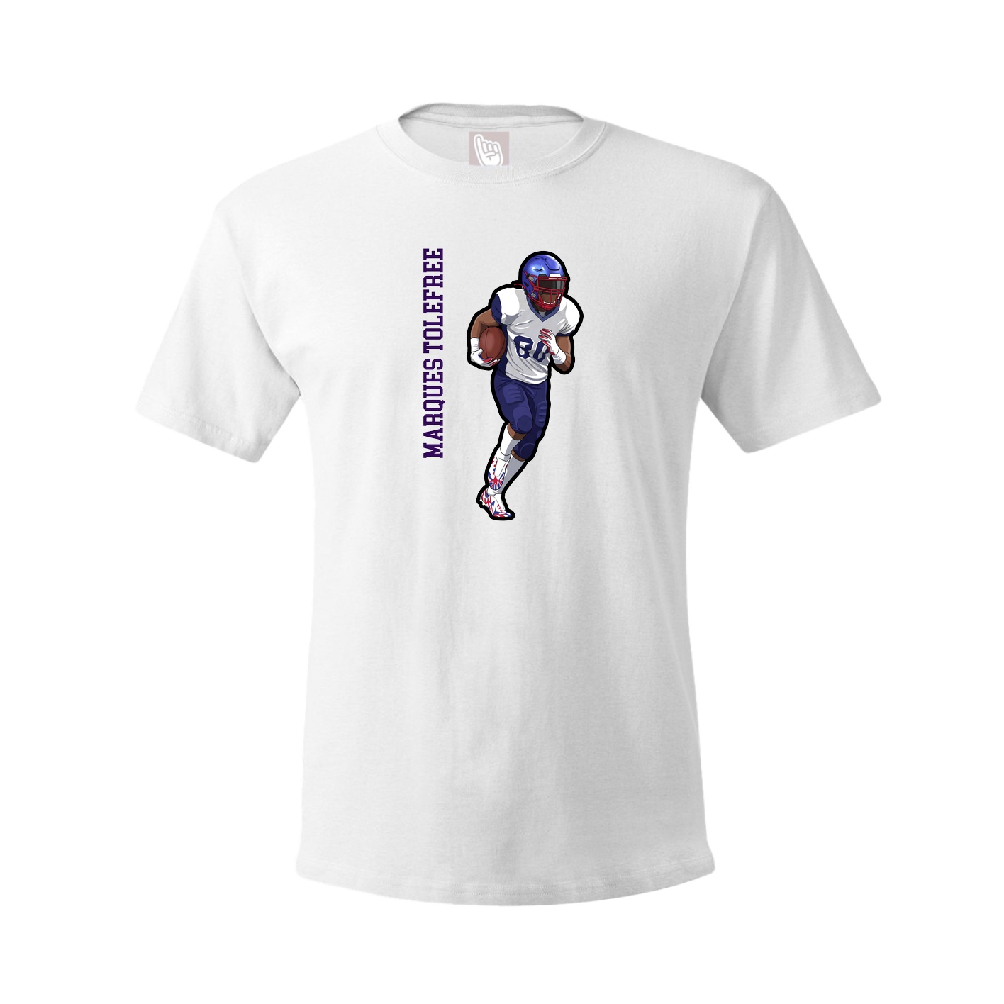 Youth Tee — Name Vertical in White