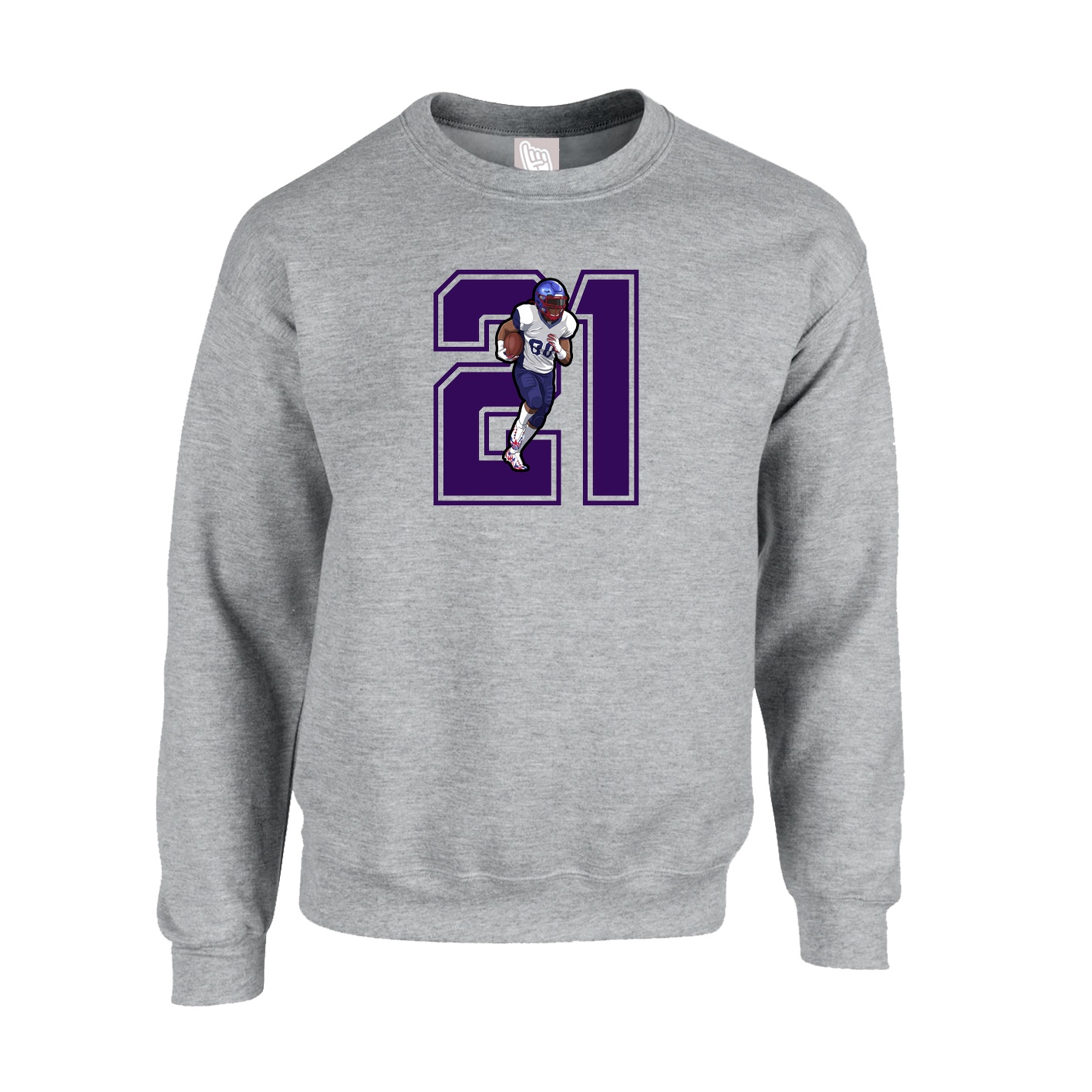 Fleece Crew — Number in Grey