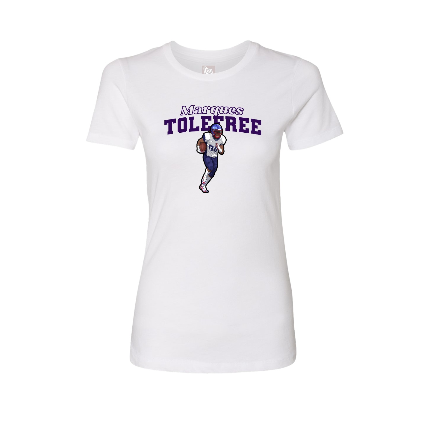 Womens Tee — Name Arch in White
