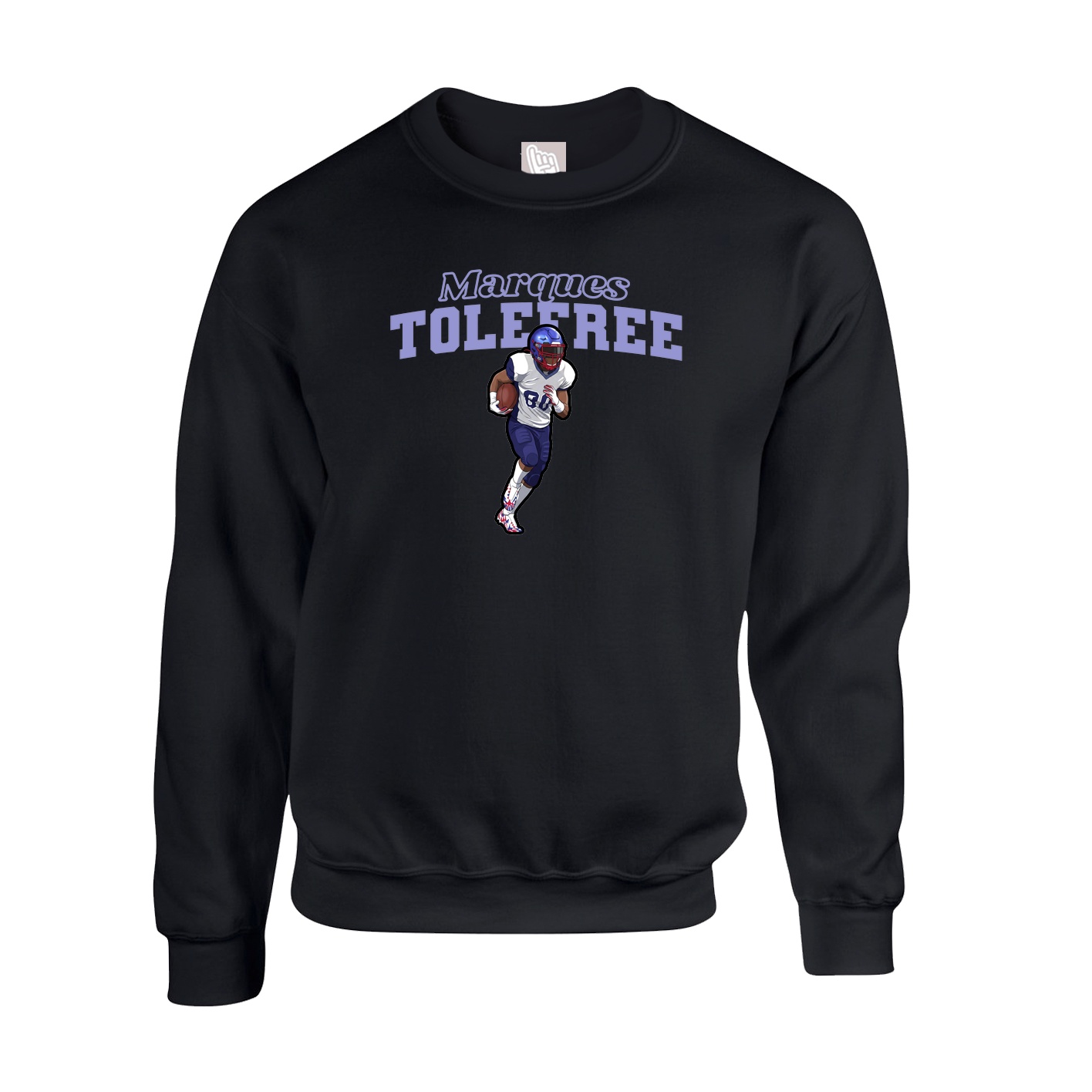 Fleece Crew — Name Arch in Black