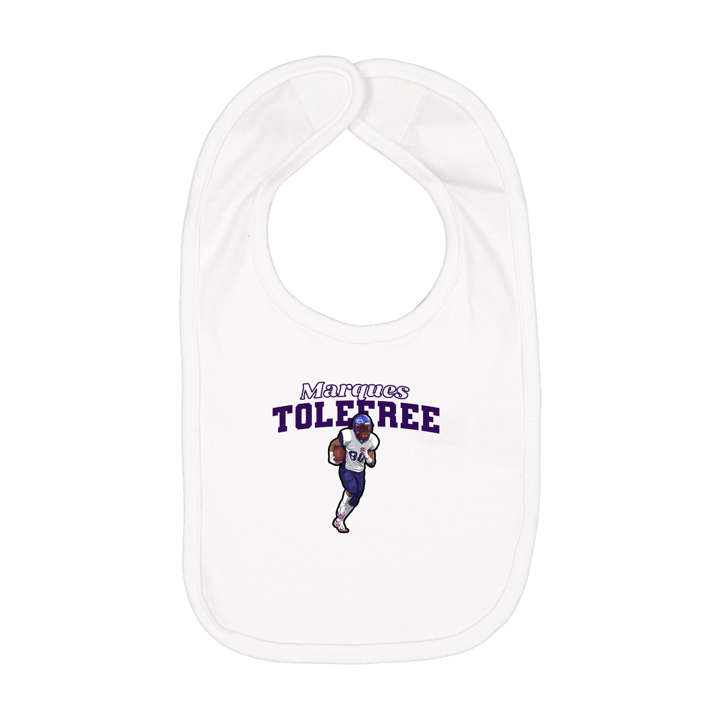 Infant Bib — Name Arch in White