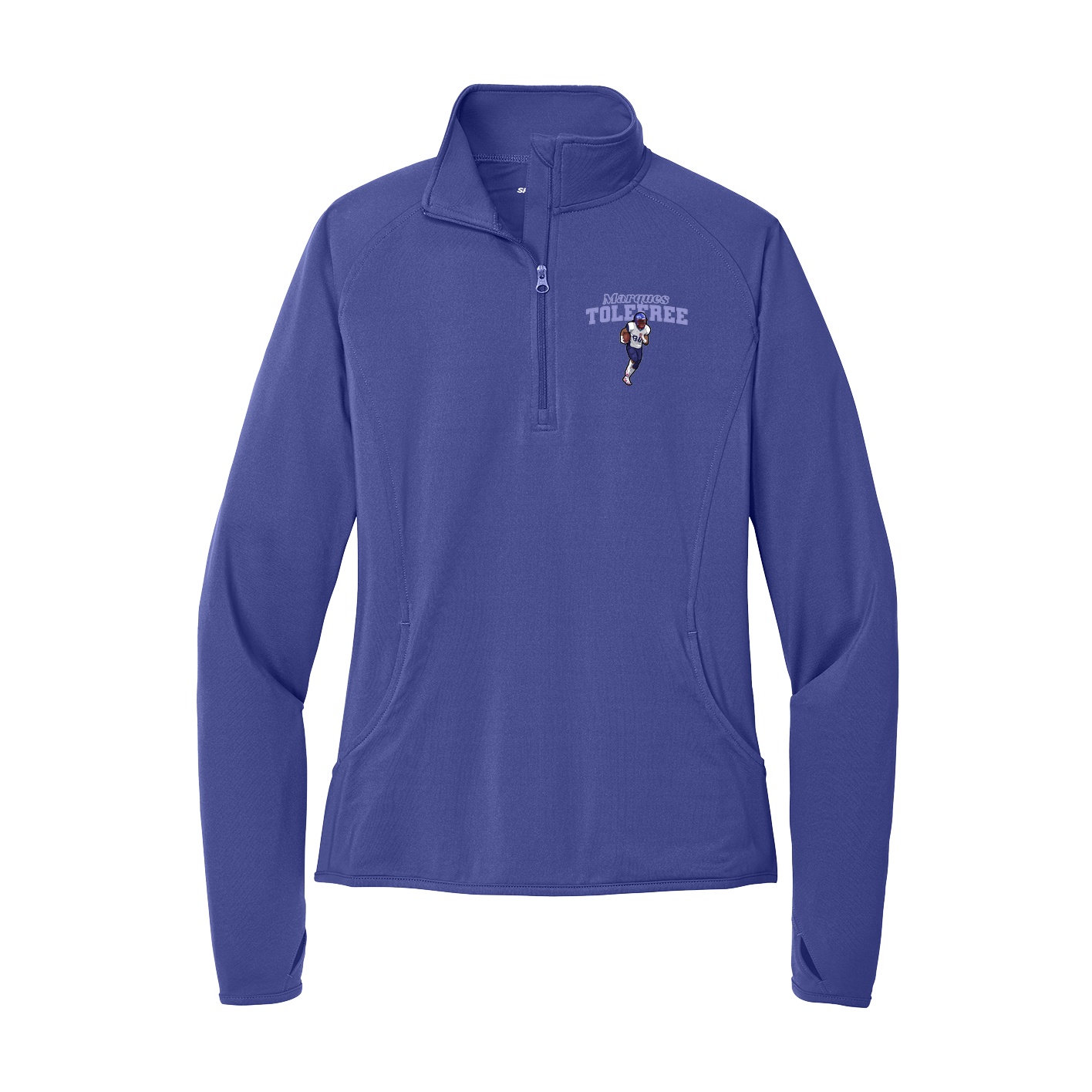 Women's Q-Zip Pullover — Name Arch in Purple