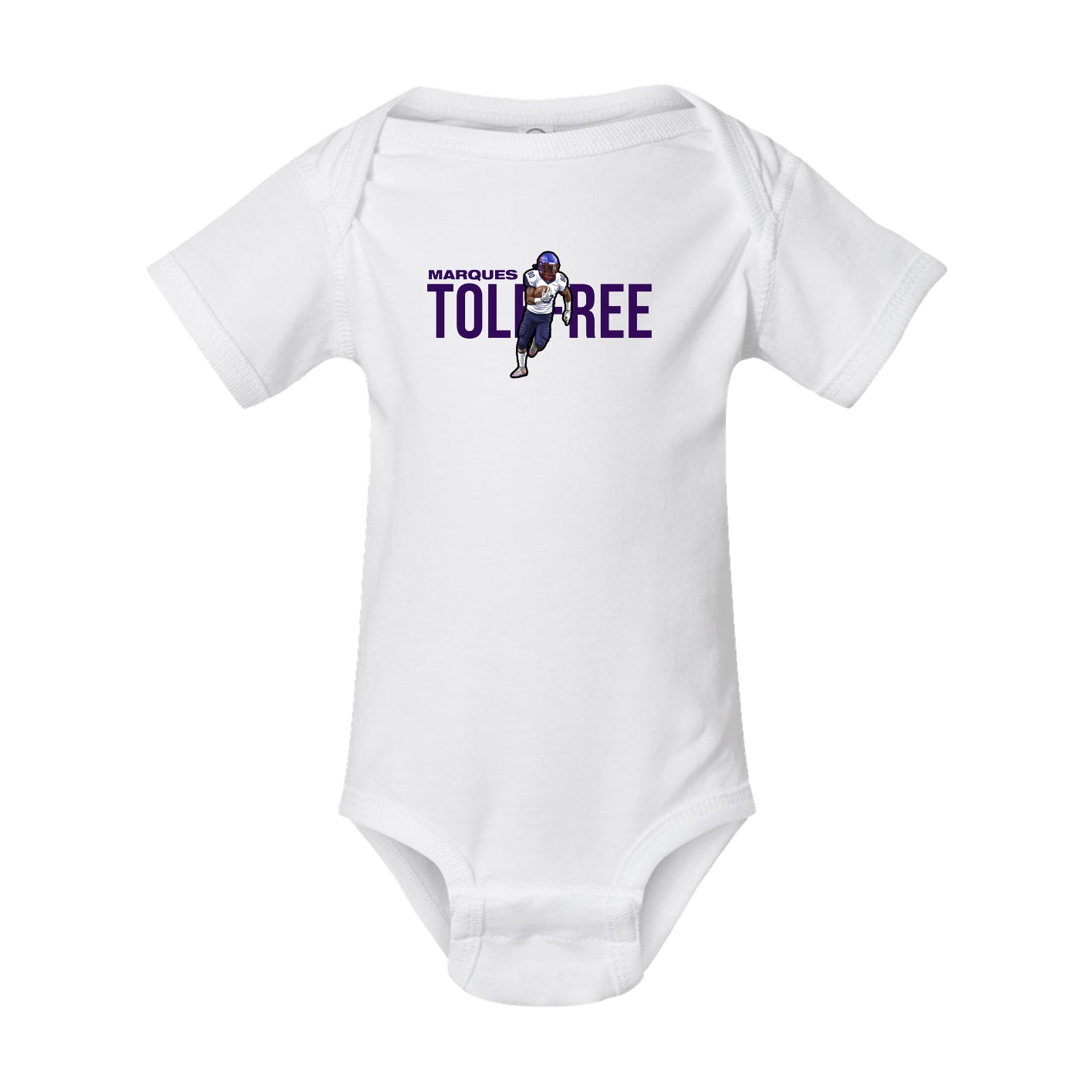 Baby Onesie — Player Name in White
