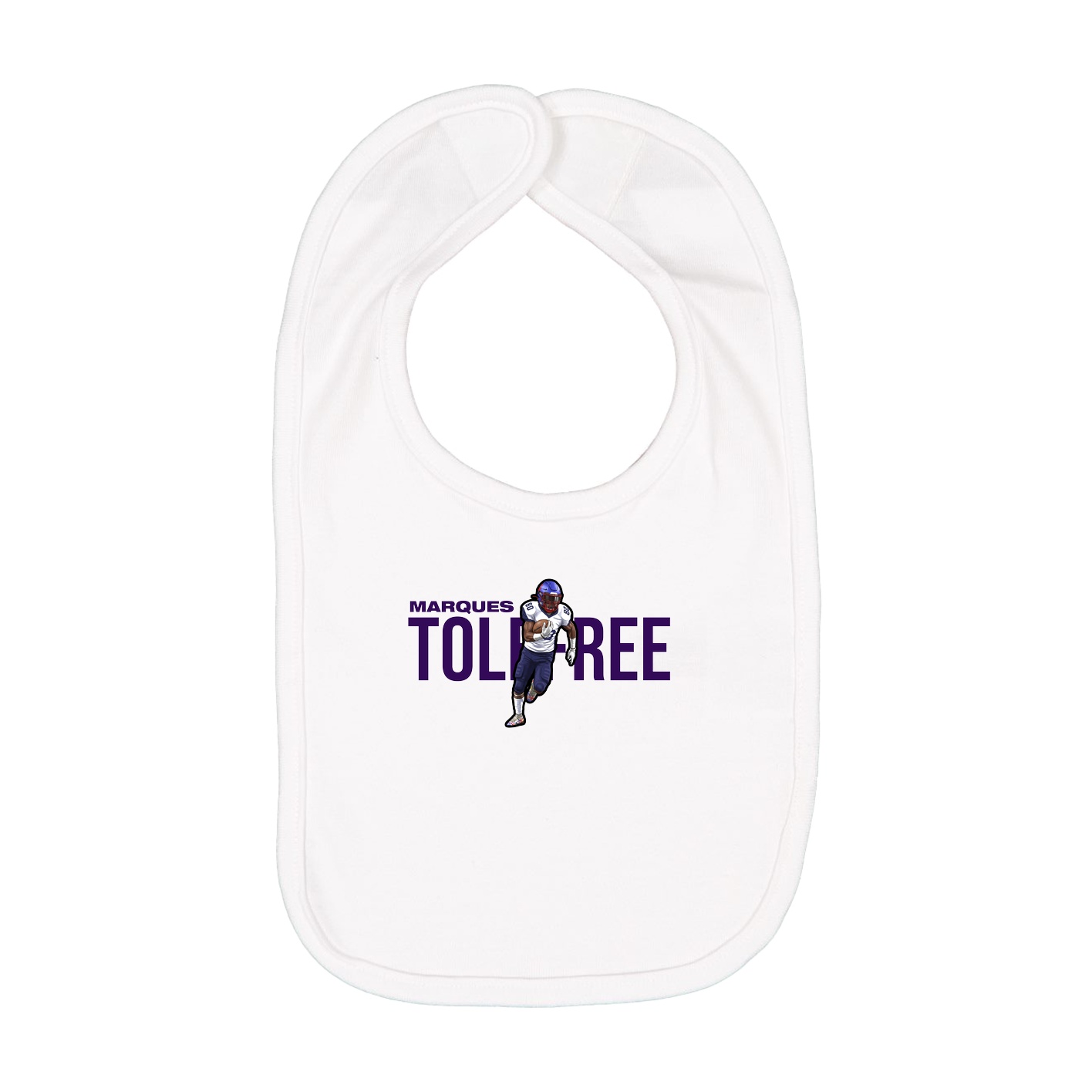 Infant Bib — Player Name in White