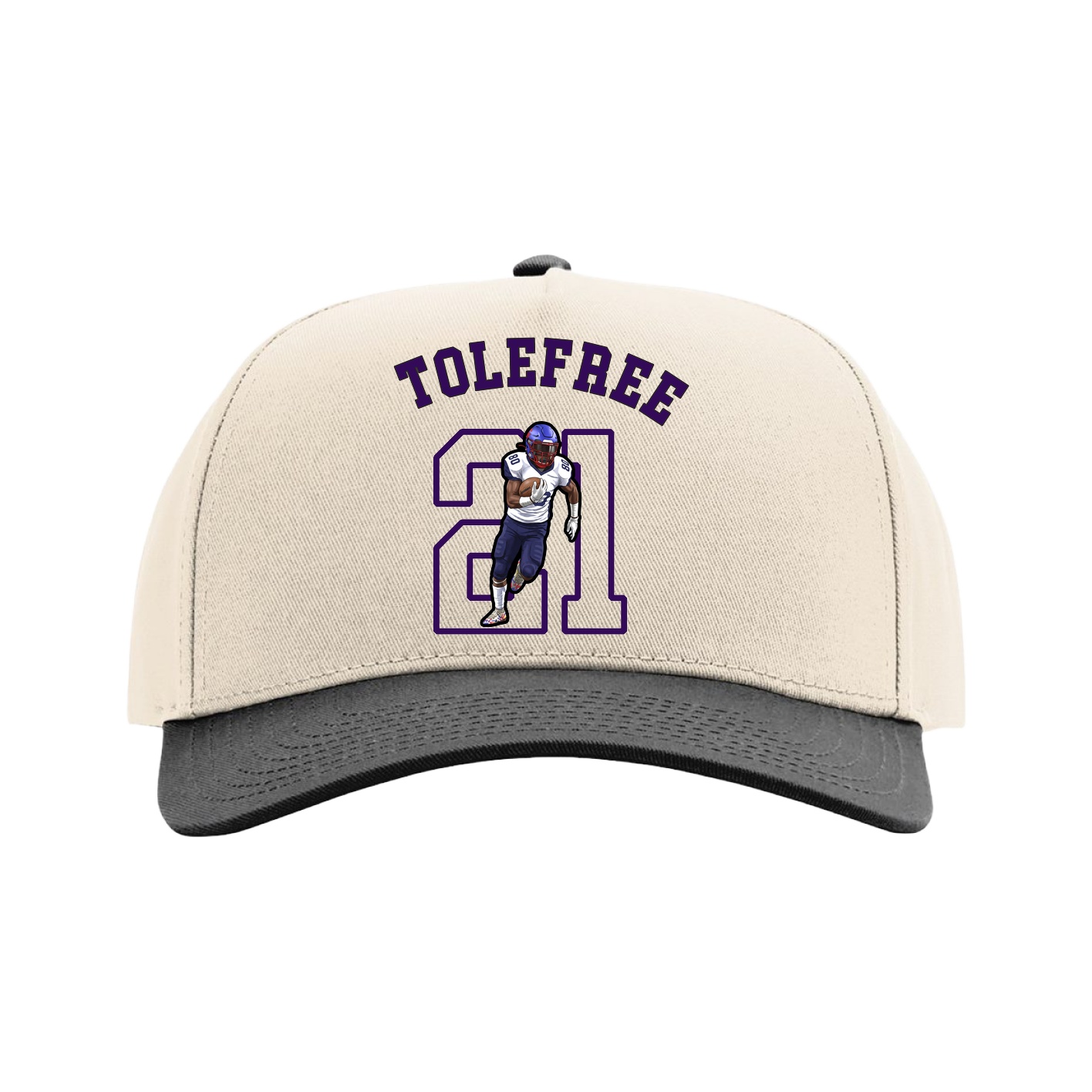 Full Fabric Five-Panel Champ Cap — Shirsey Arch in Cream/Black