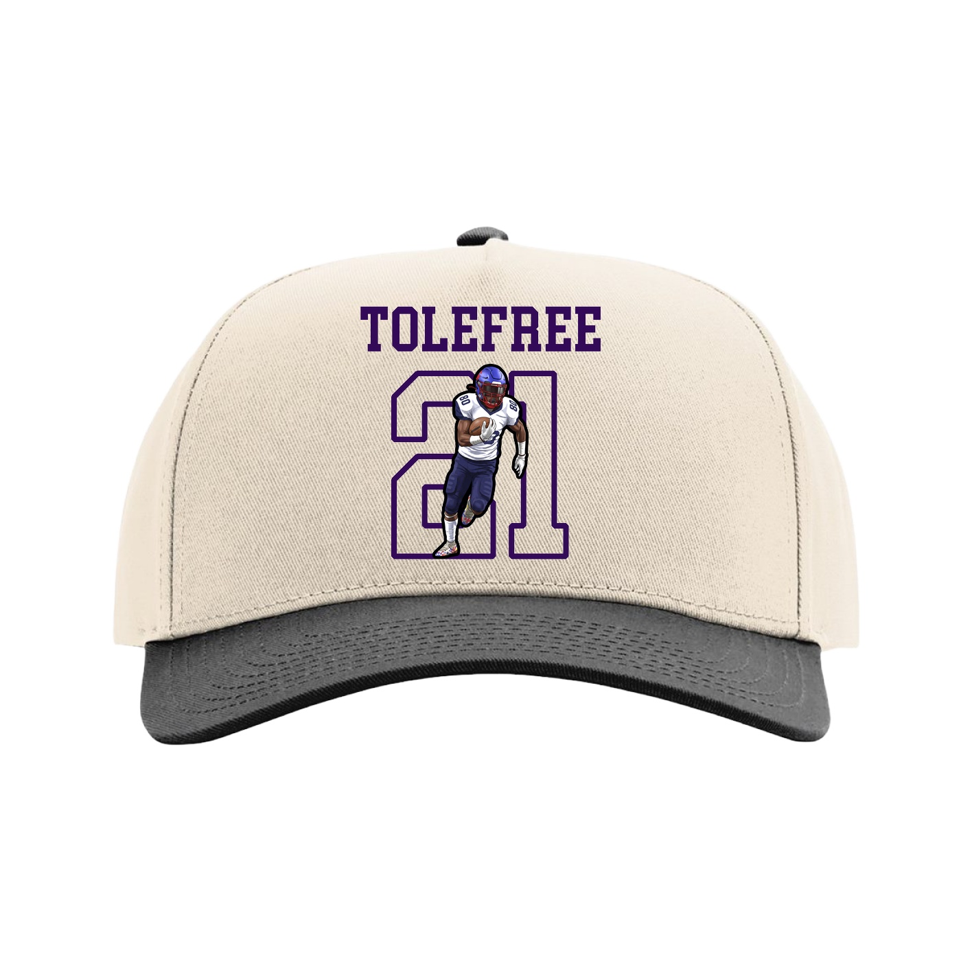 Full Fabric Five-Panel Champ Cap — Shirsey in Cream/Black
