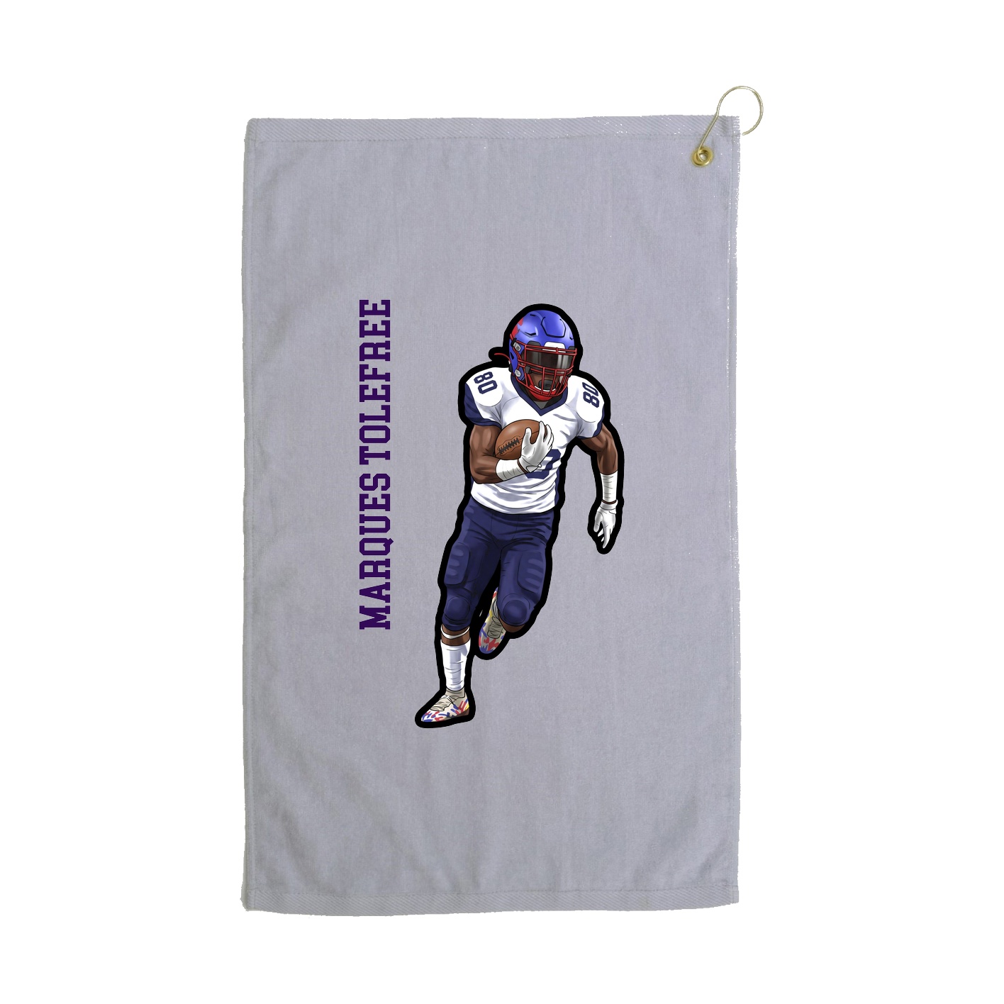 Golf Towel — Name Vertical in Grey