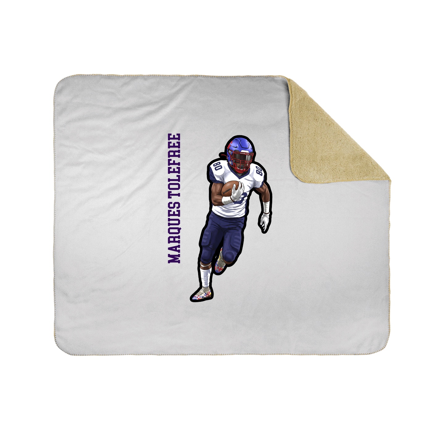 Throw Blanket — Name Vertical in White