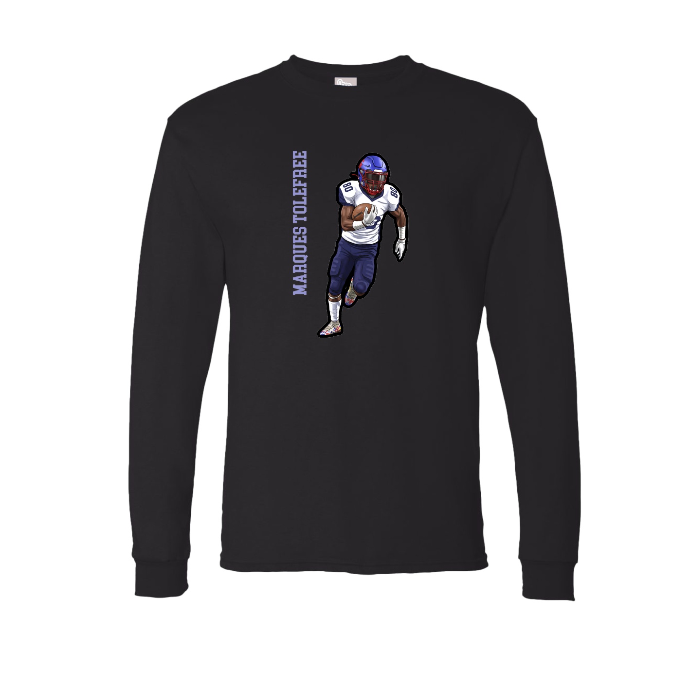 Long Sleeve Tee — Name Vertical in Black