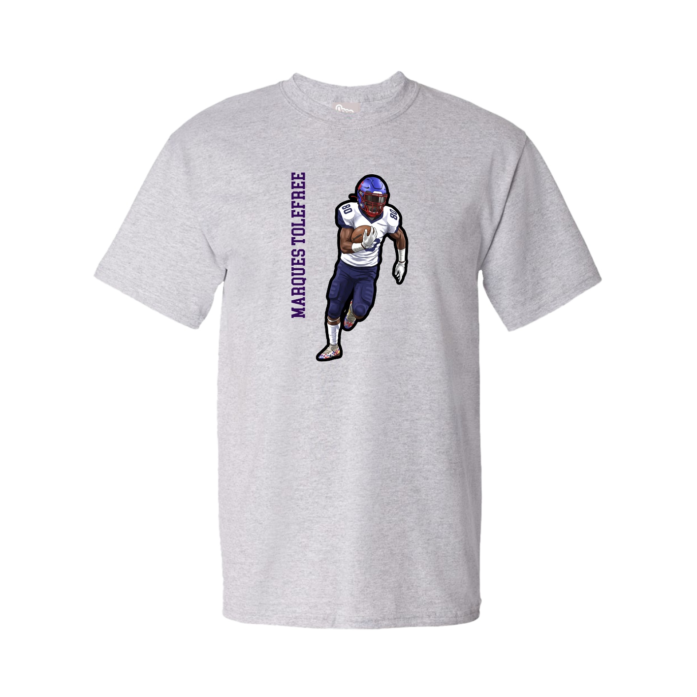 Youth Tee — Name Vertical in Grey