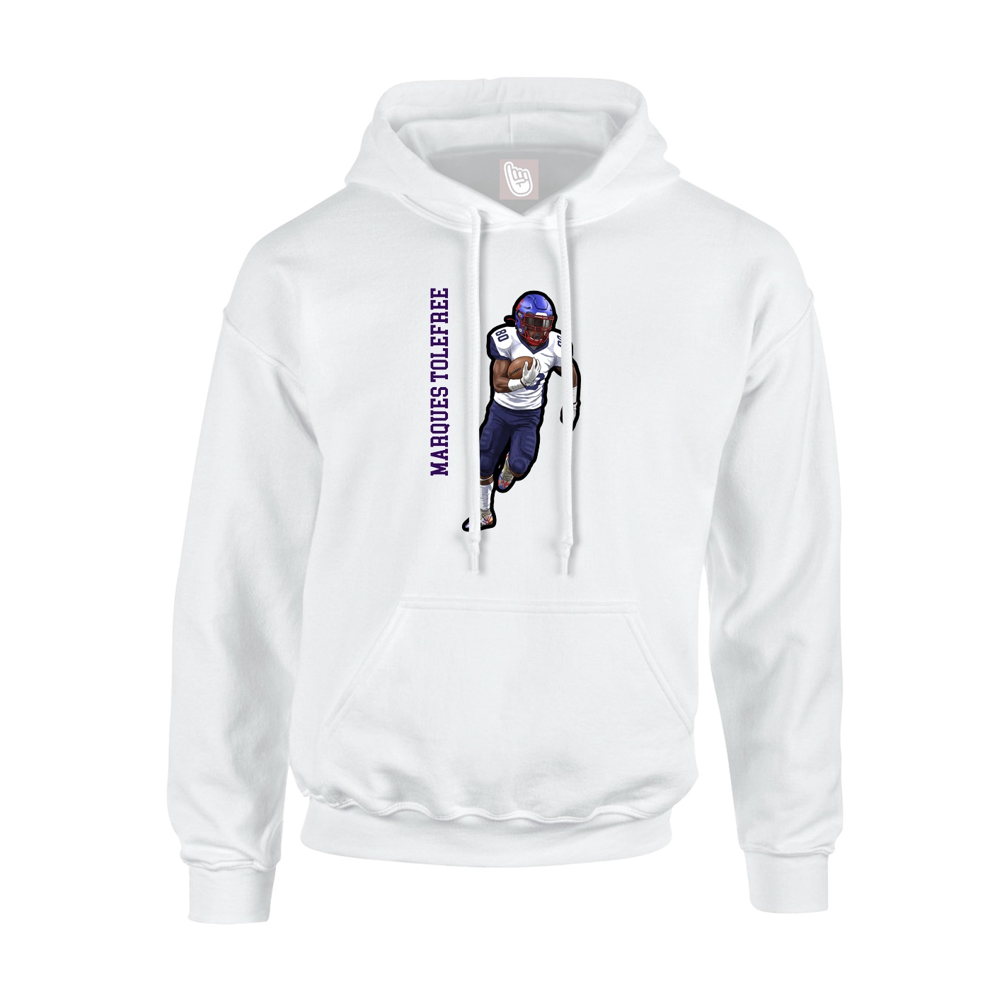 Hoodie — Name Vertical in White