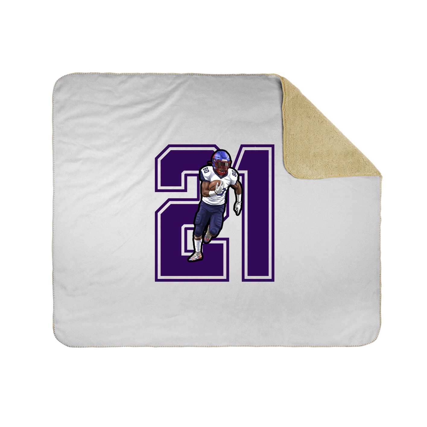 Throw Blanket — Number in White