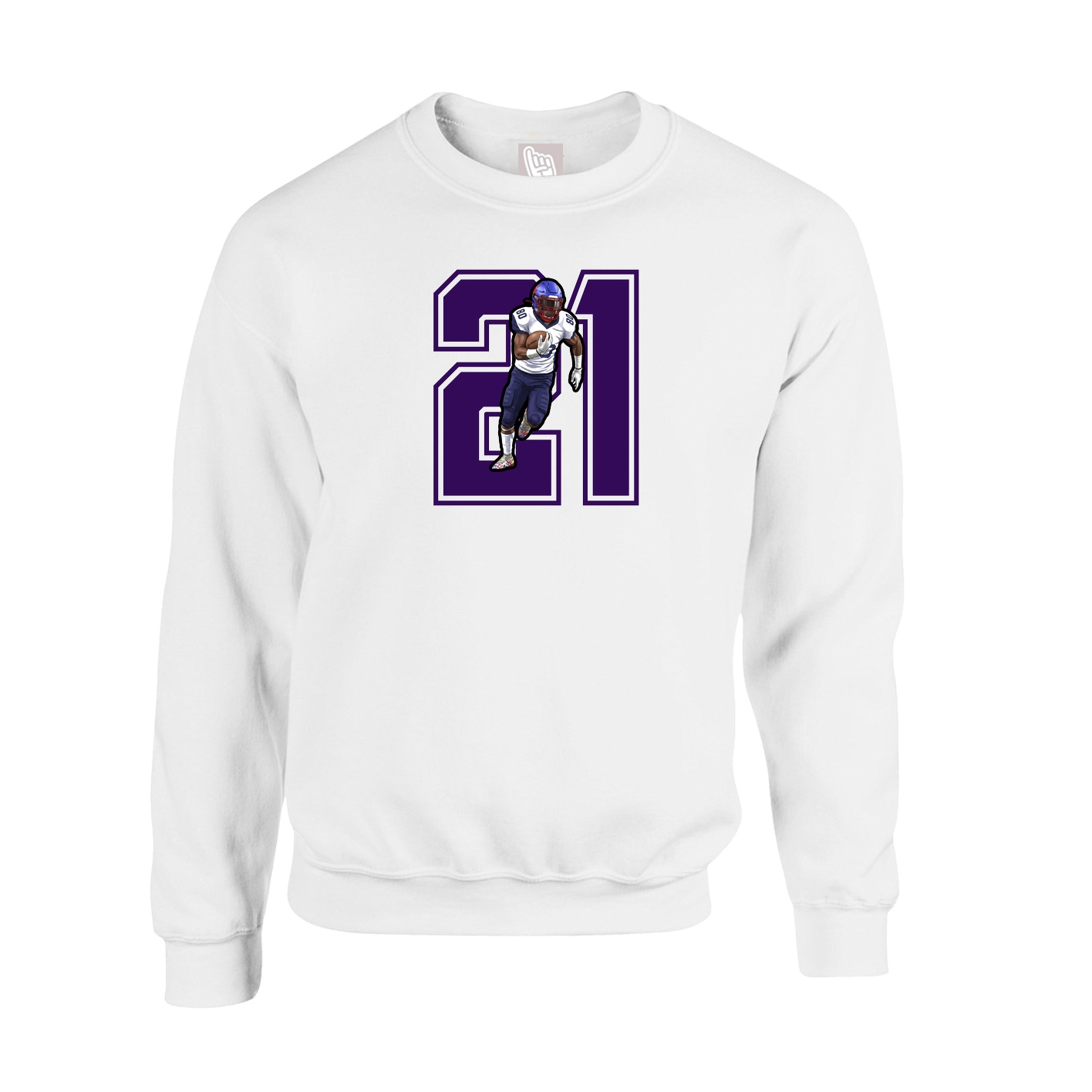 Fleece Crew — Number in White
