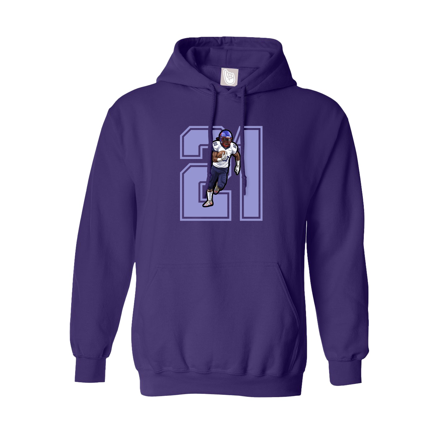 Youth Hoodie — Number in Purple
