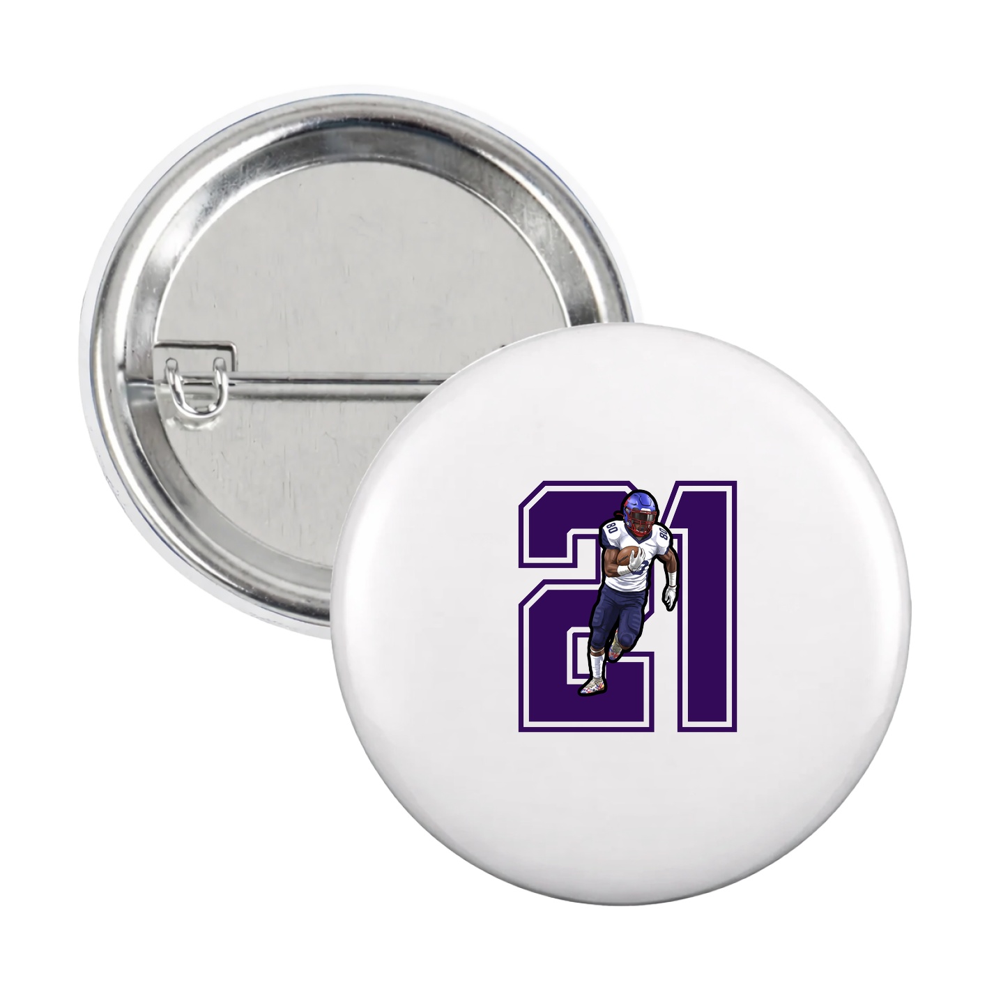 Game Day Button — Number in White