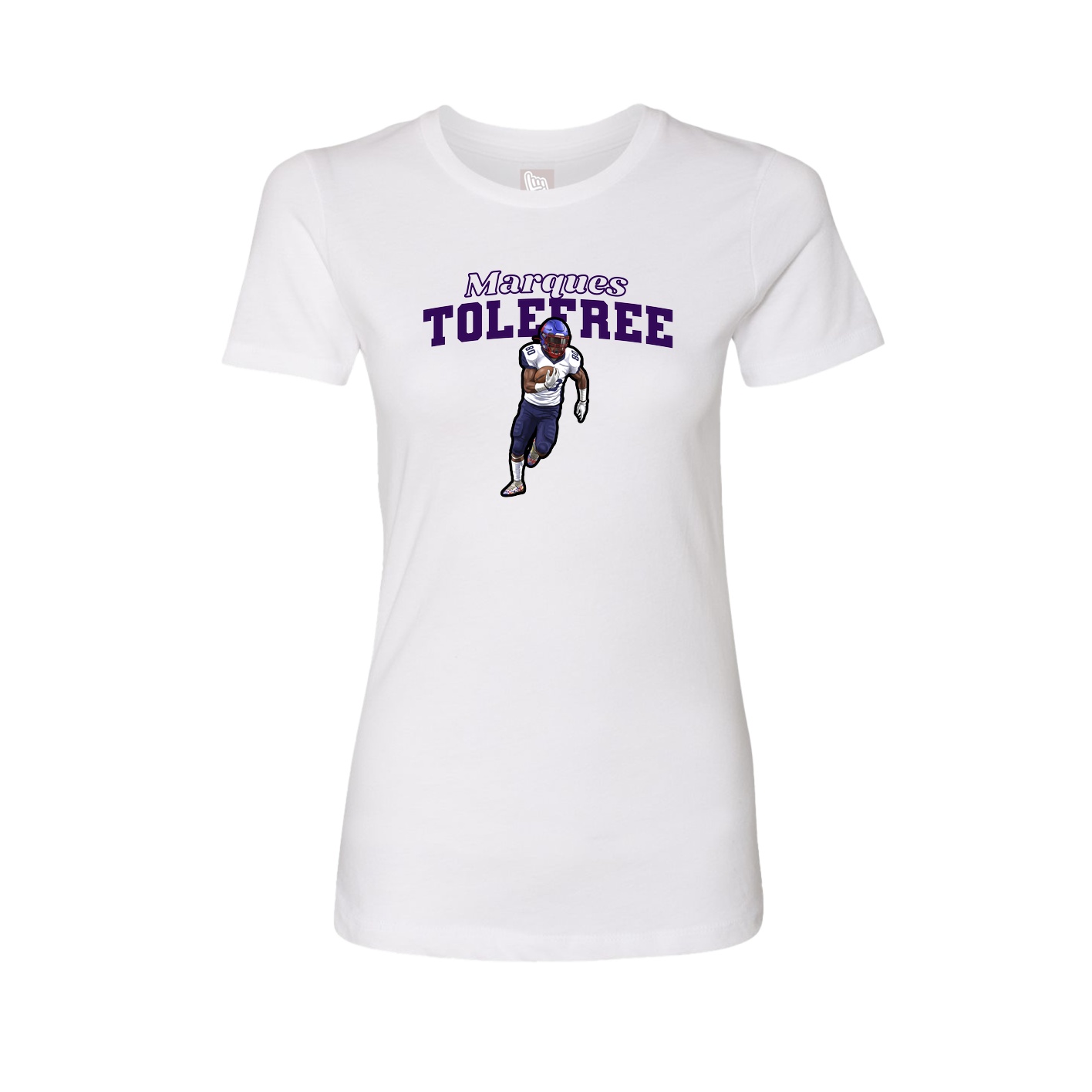 Womens Tee — Name Arch in White
