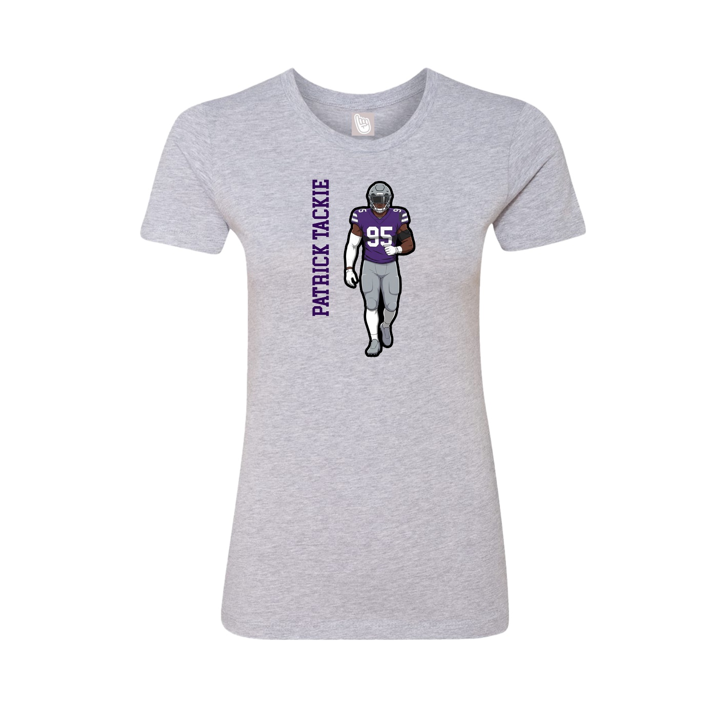 Fitted Women's Tee — Name Vertical in Grey