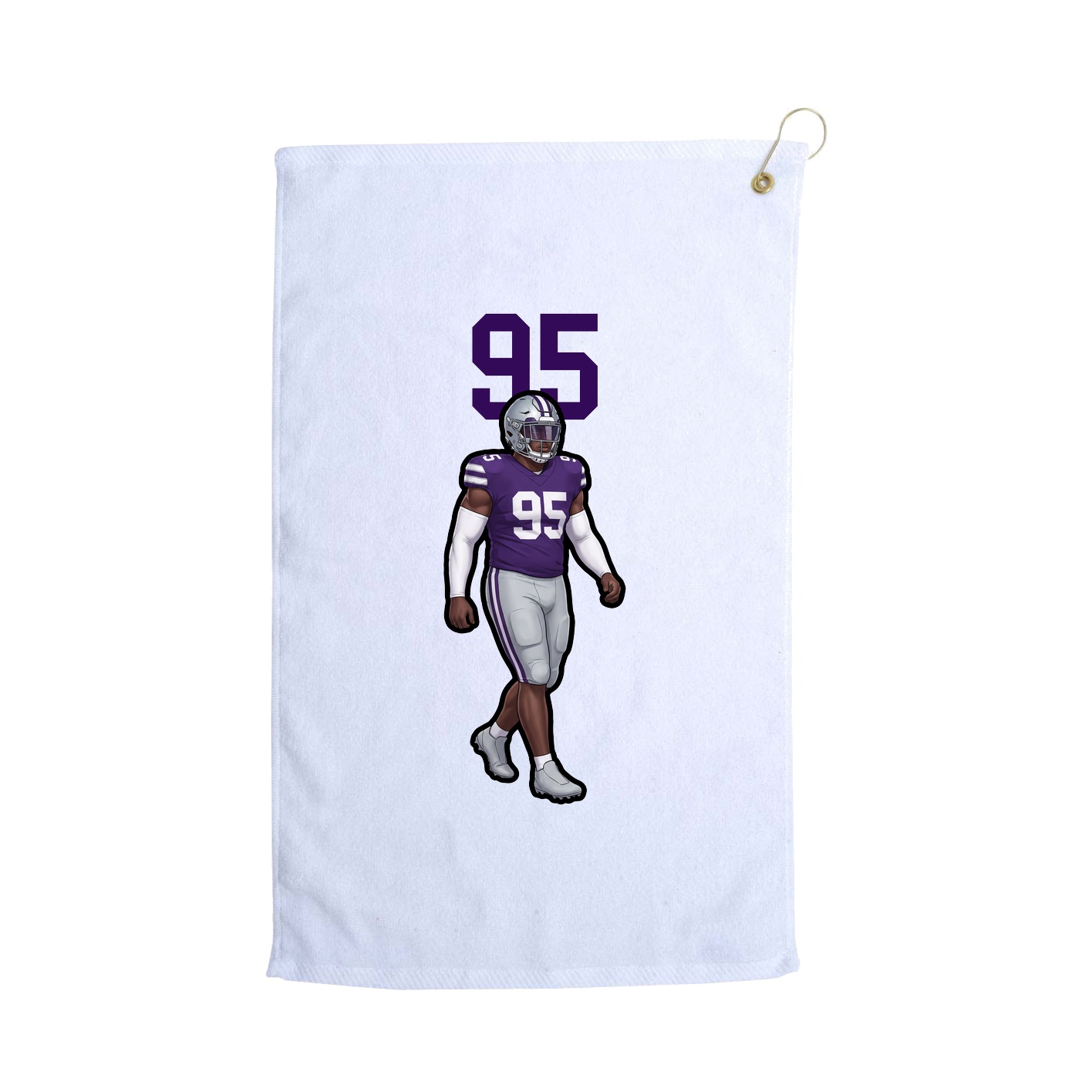 Golf Towel — Number Top in White