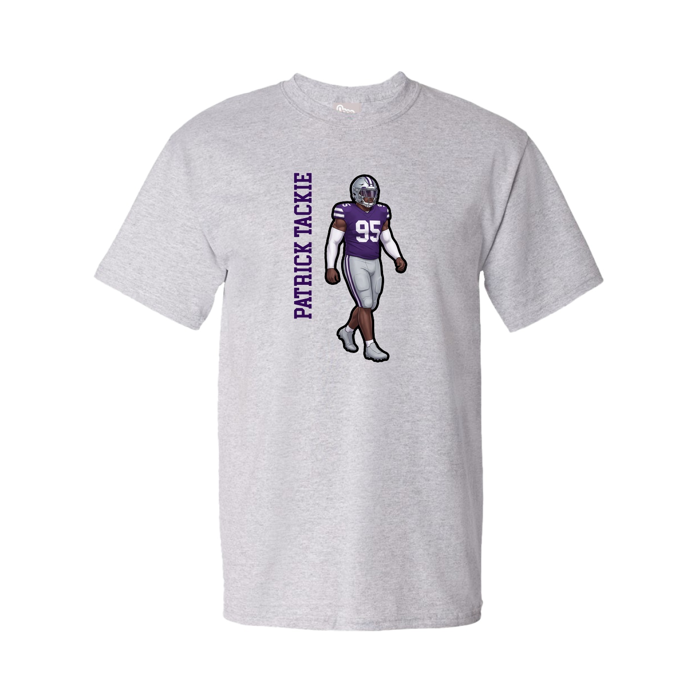 Youth Tee — Name Vertical in Grey