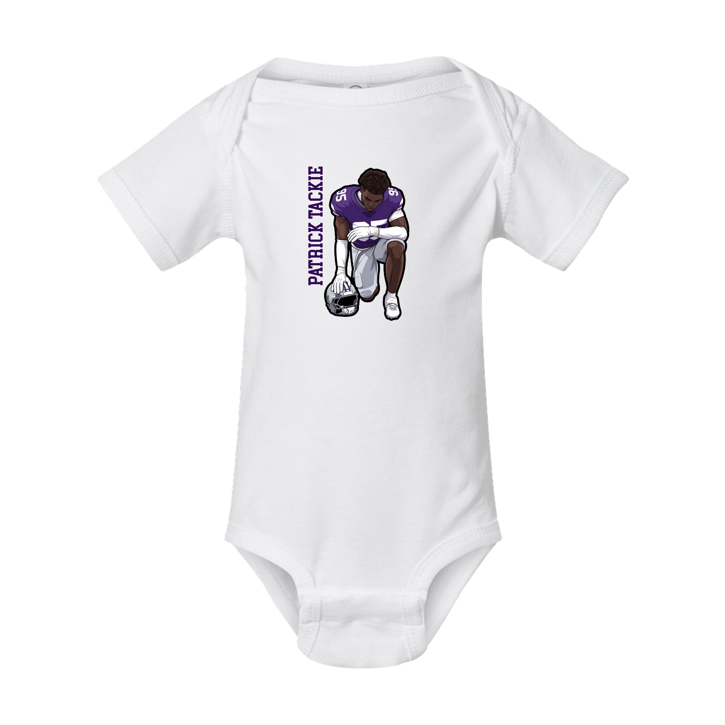 Baby Onesie — Name Vertical in White