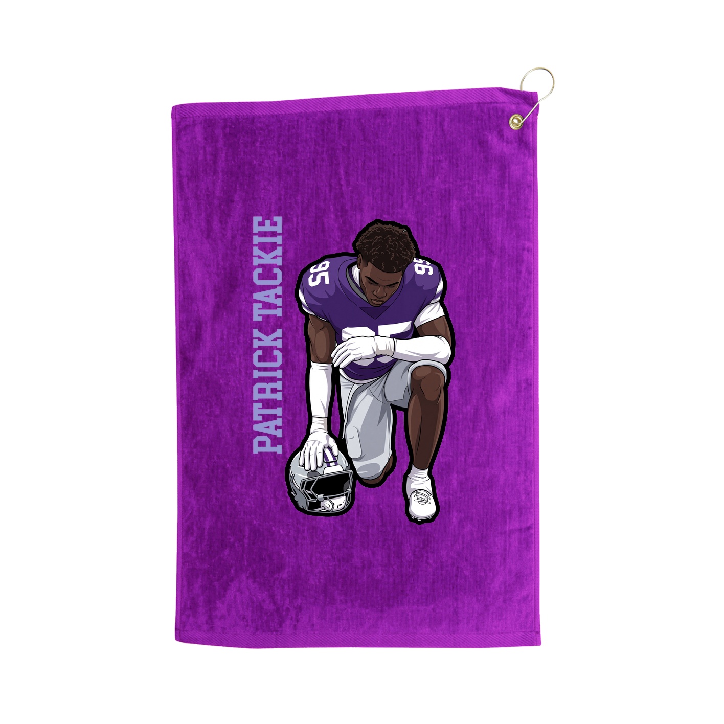 Golf Towel — Name Vertical in Purple
