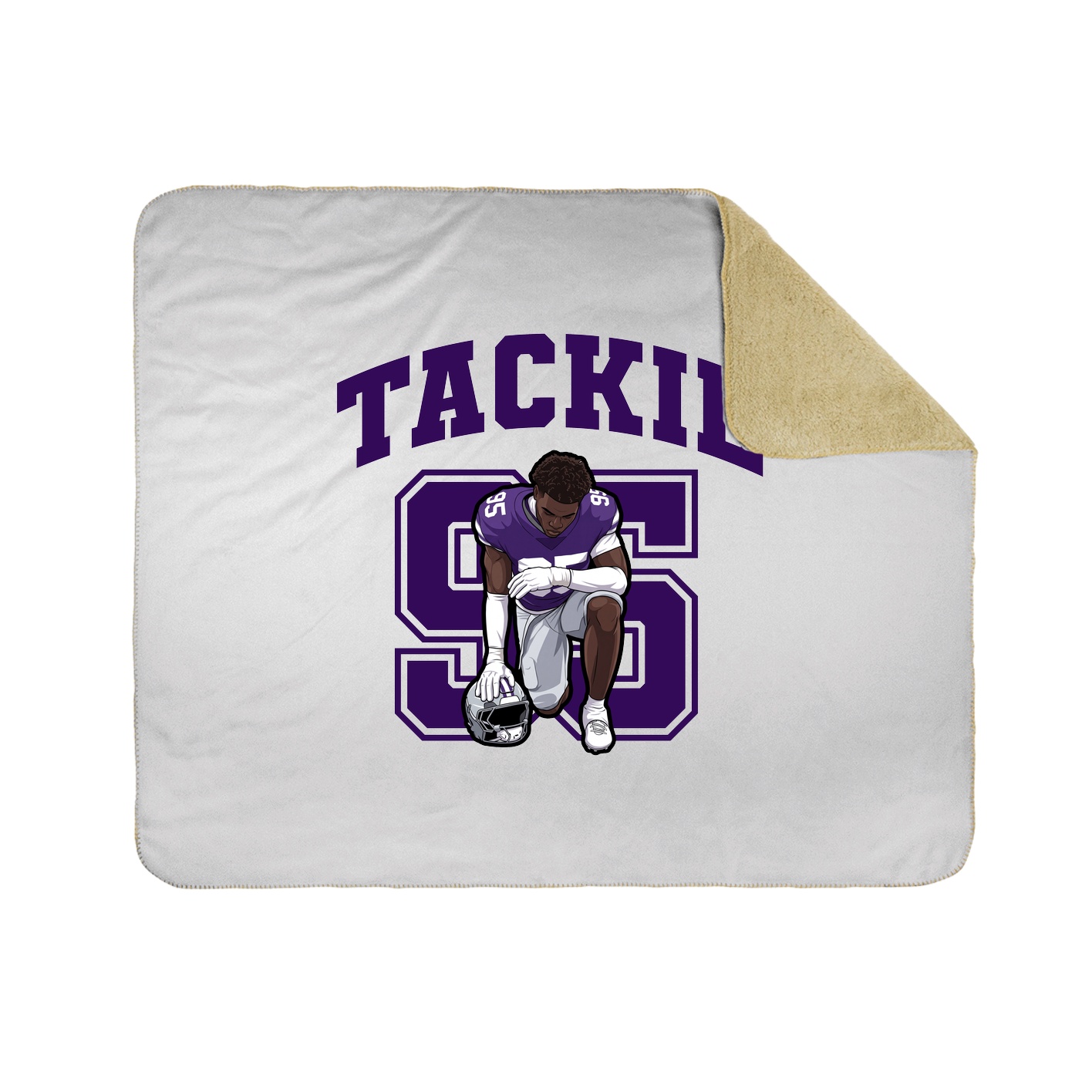 Throw Blanket — Number in White