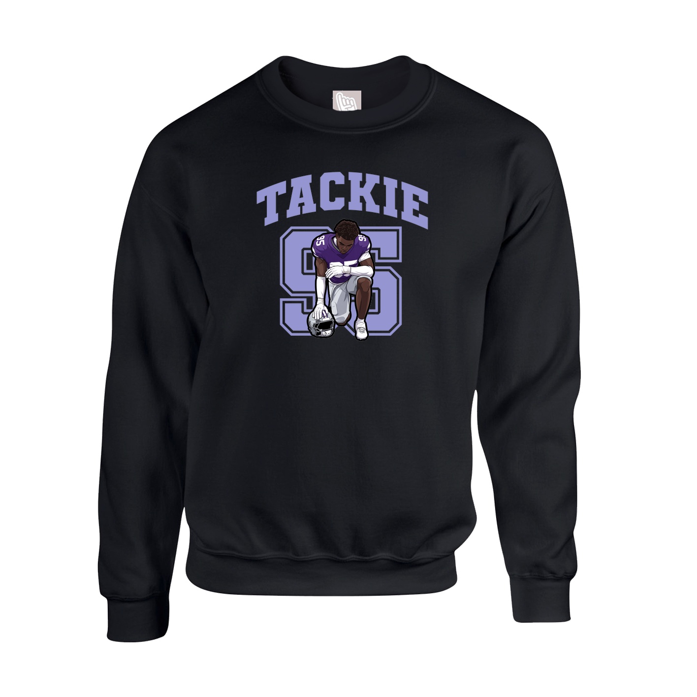 Fleece Crew — Number in Black