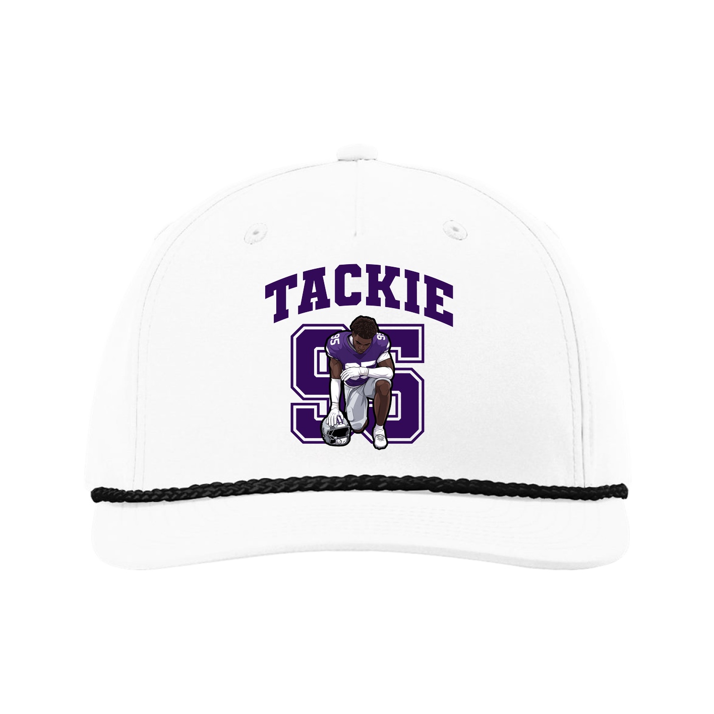 Five-Panel Classic Rope Cap — Number in White