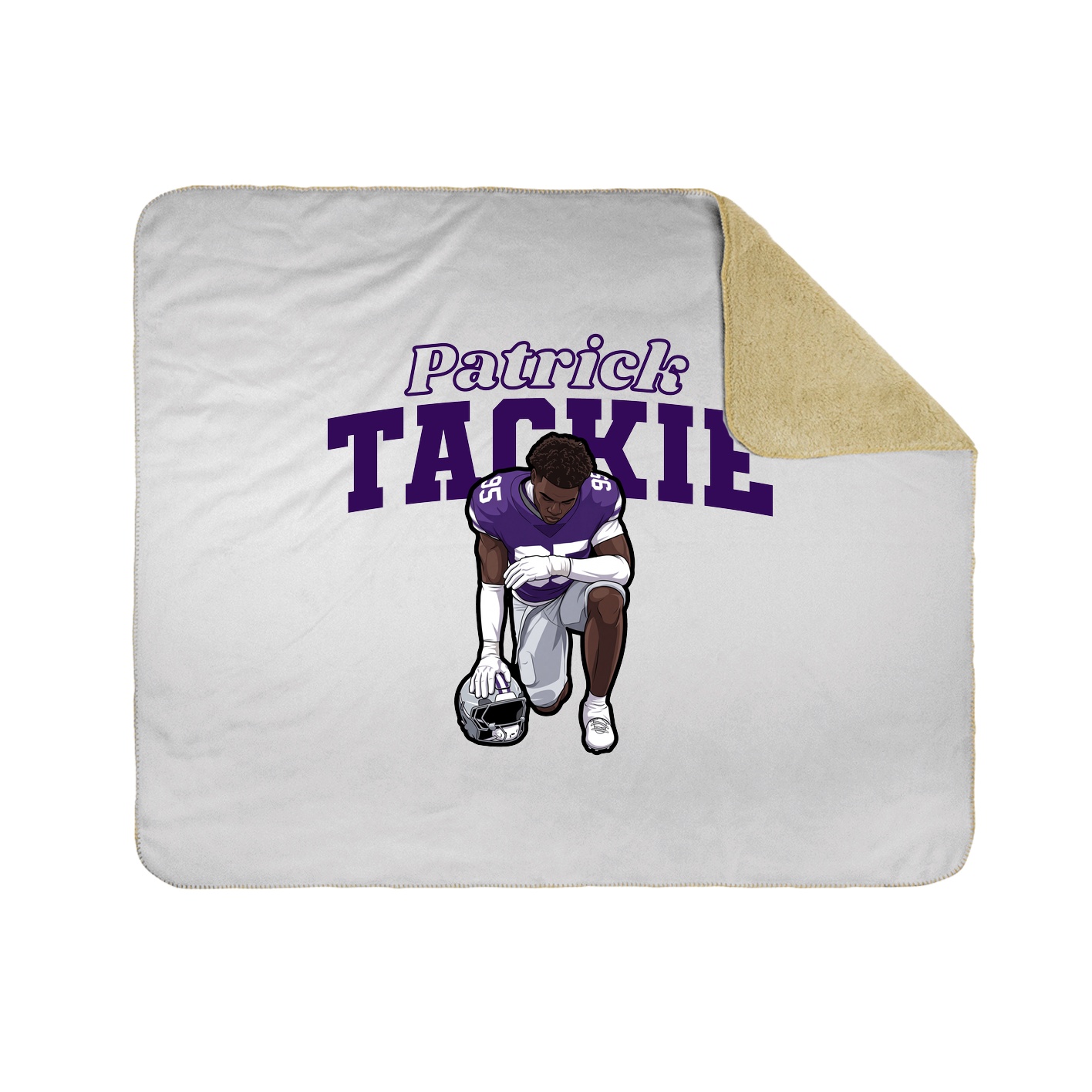 Throw Blanket — Name Arch in White