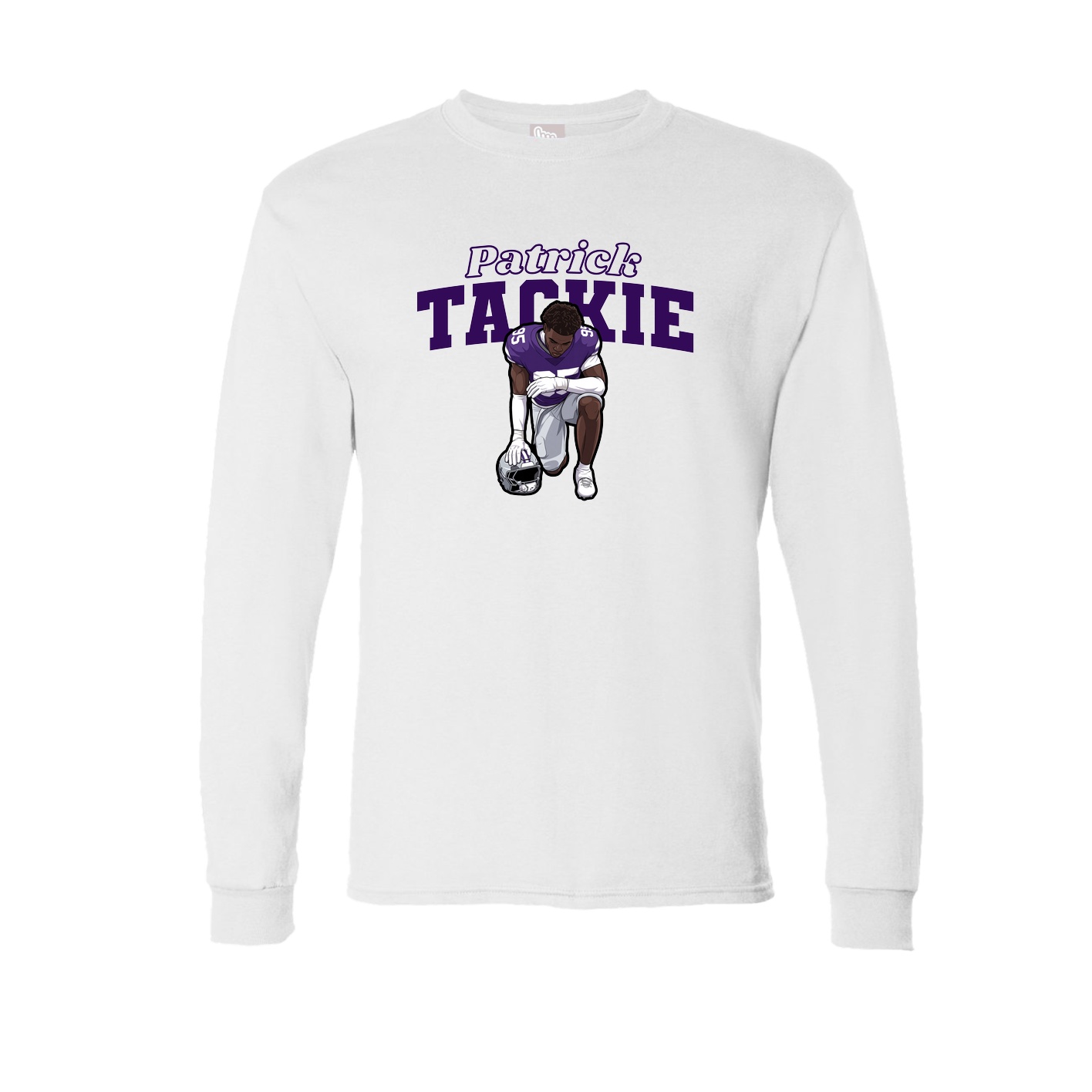 Long Sleeve Tee — Name Arch in White
